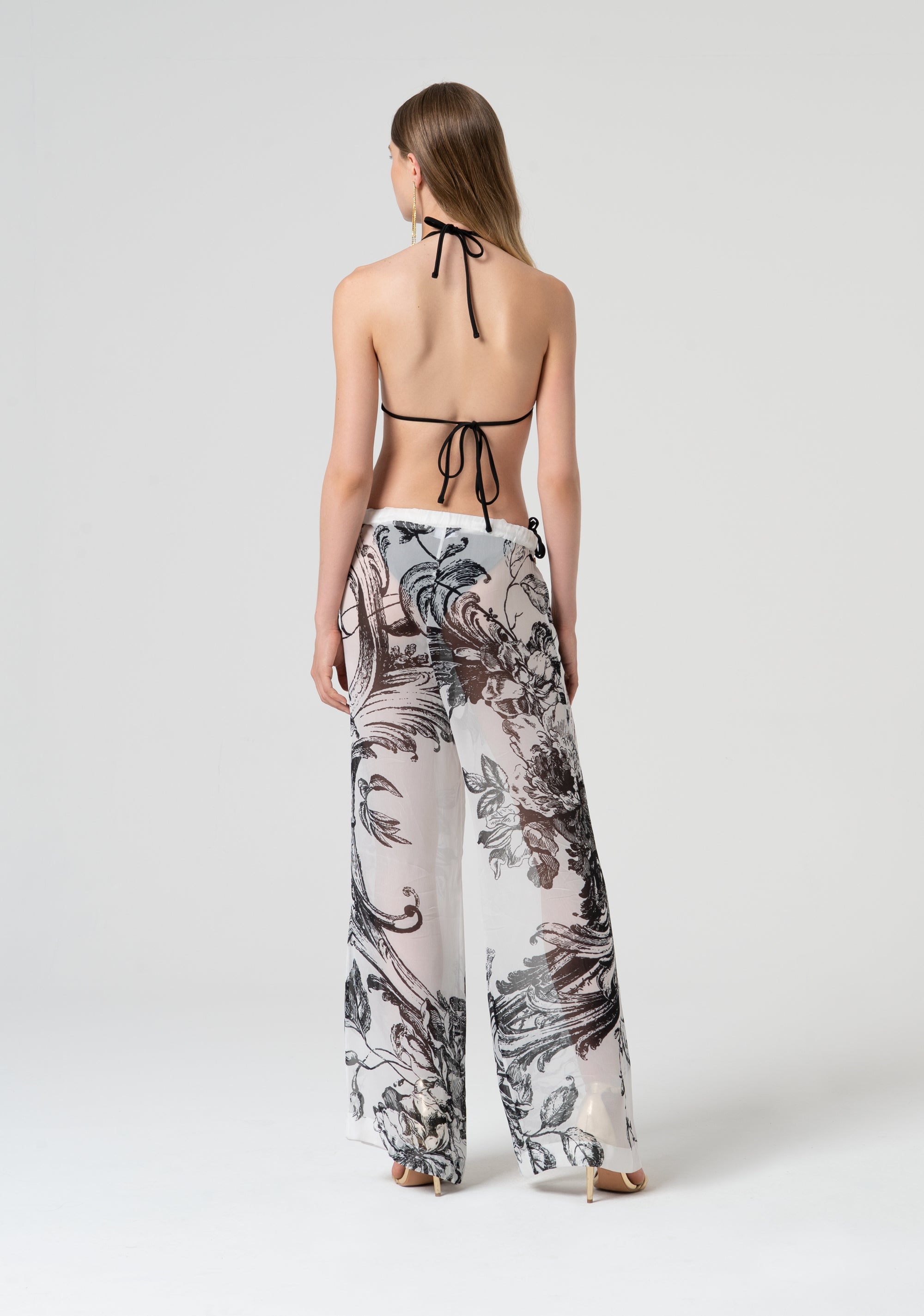 Palazzo pant with flowery print Fracomina FV25SV3003W452R8-324-4