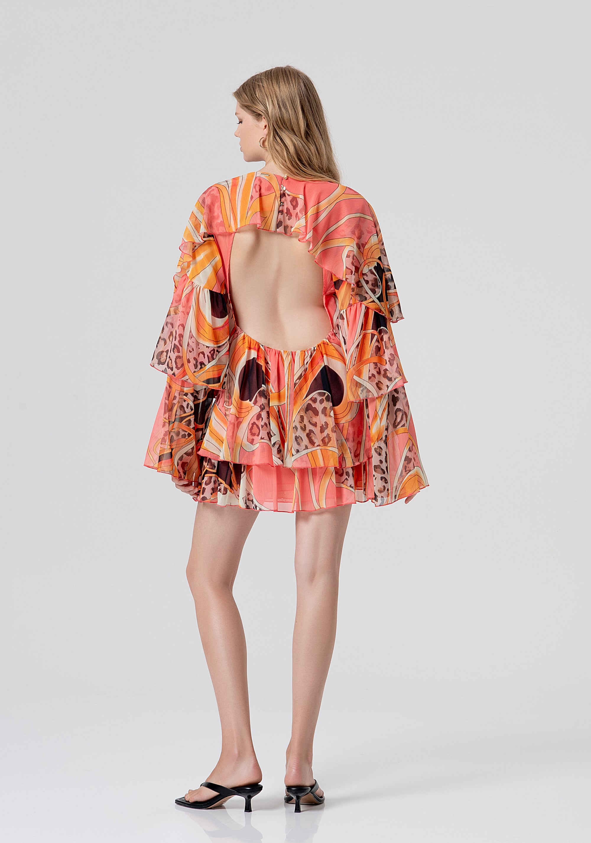 Mini dress A-style with conceptual pattern Fracomina FV26SD1002W412J8-222-3
