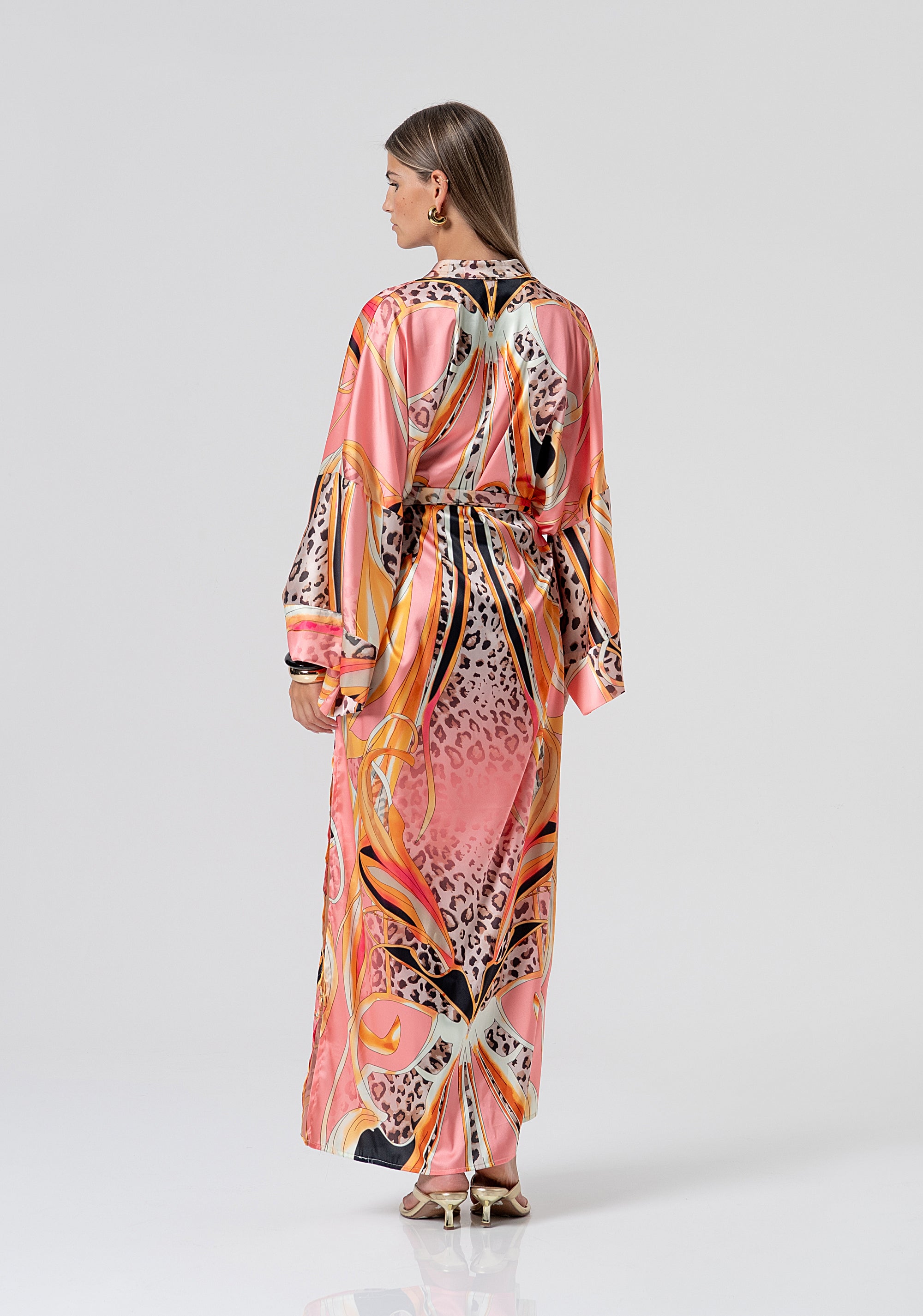 Long dress kimono style regular fit with conceptual pattern FV26SD3002W755J8 FRACOMINA Long dress kimono style regular fit with conceptual pattern FV26SD3002W755J8 FRACOMINA