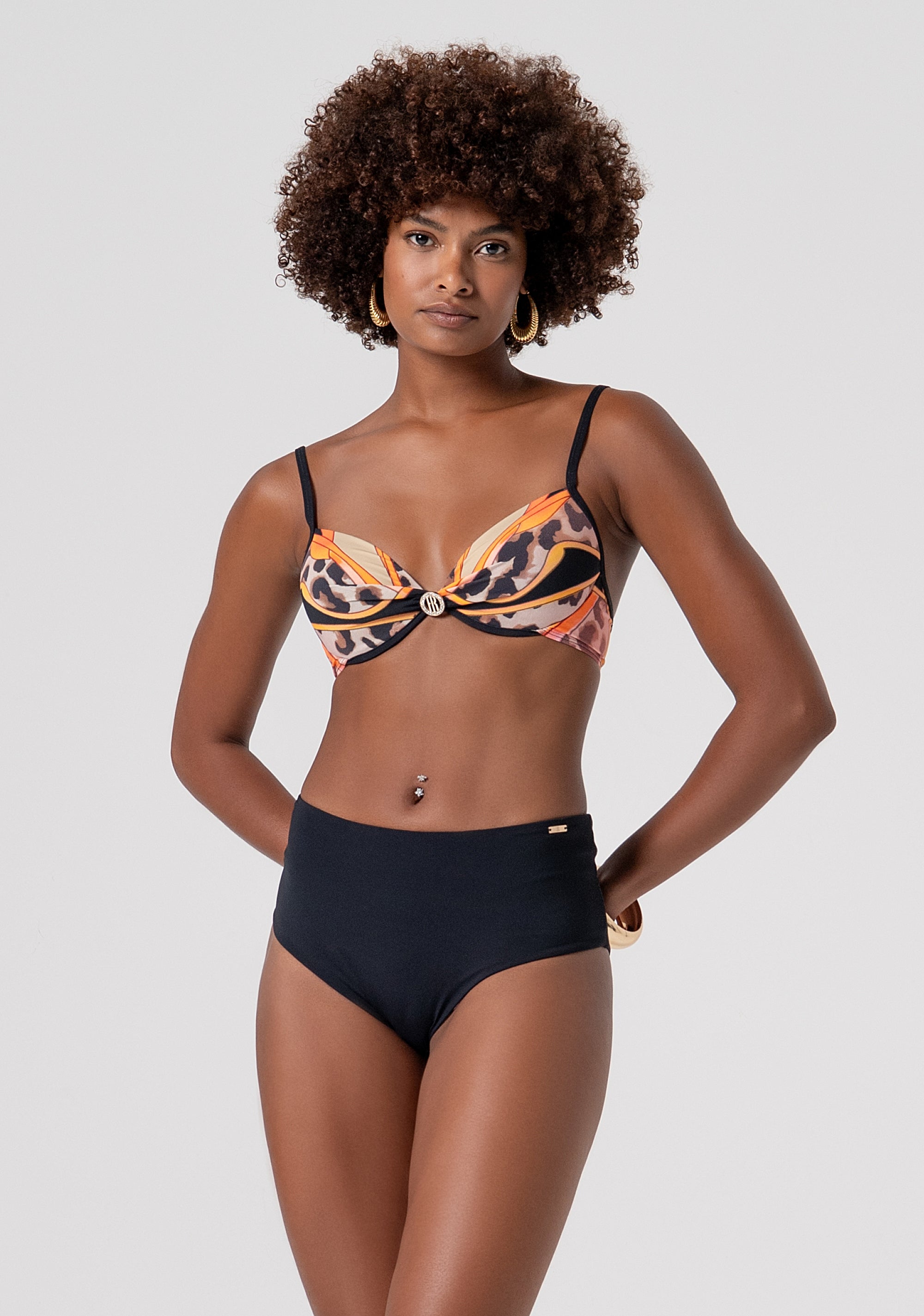 Triangle-top bikini with conceptual pattern on the cups Fracomina FV26SR1007J493J8-222-2