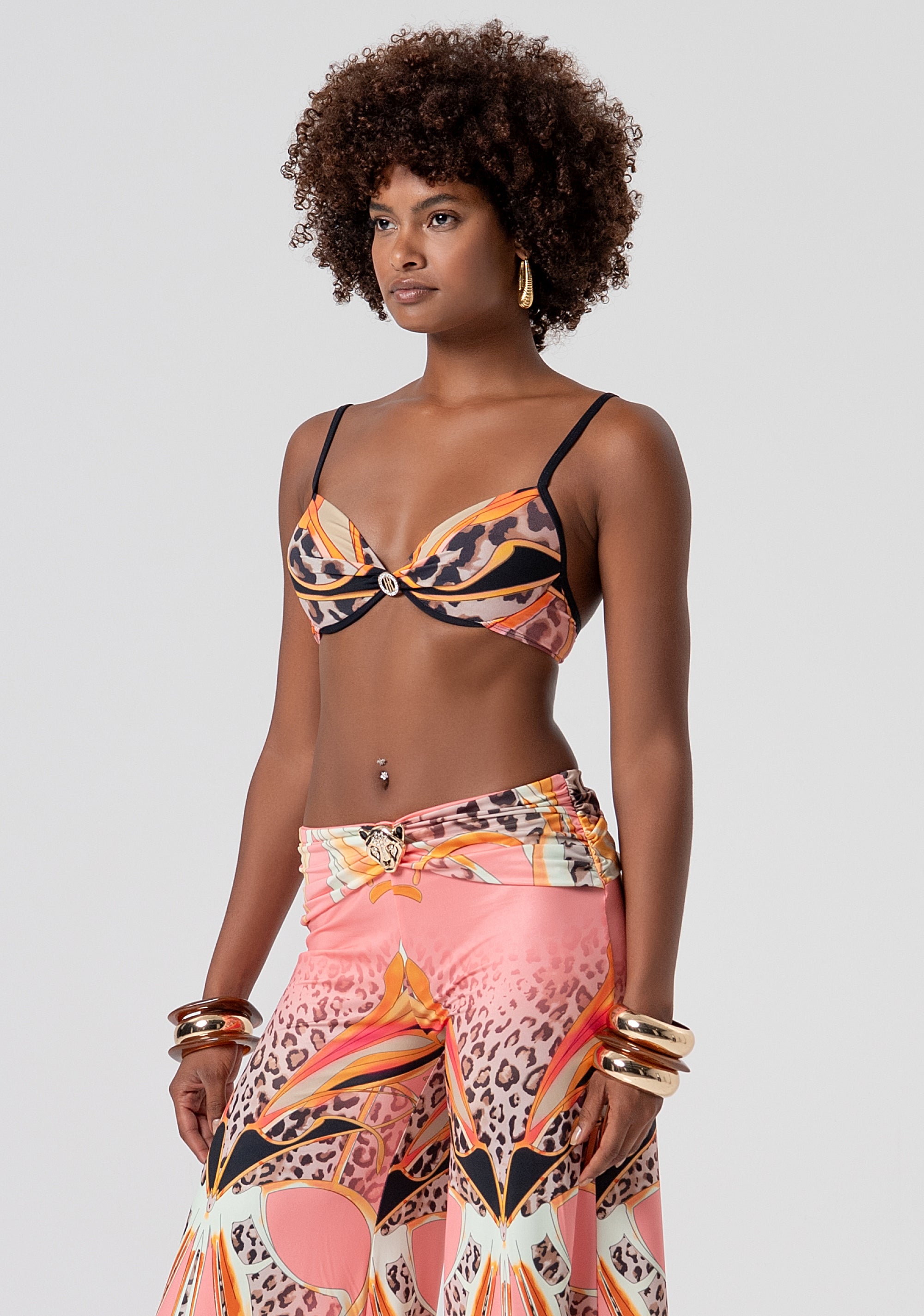 Palazzo pant flare with conceptual pattern Fracomina FV26SV3001J493J8-222-2