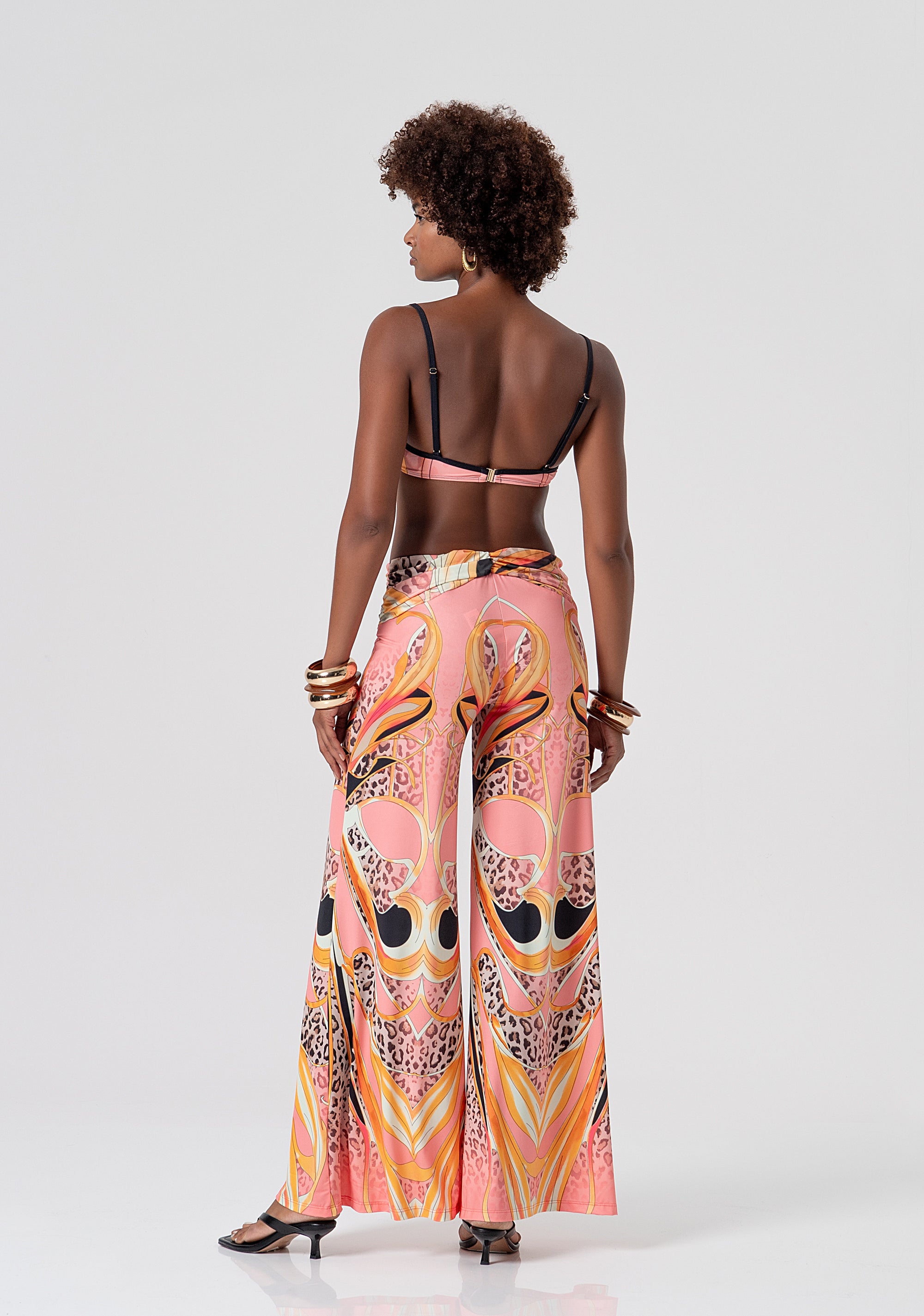 Palazzo pant flare with conceptual pattern Fracomina FV26SV3001J493J8-222-3