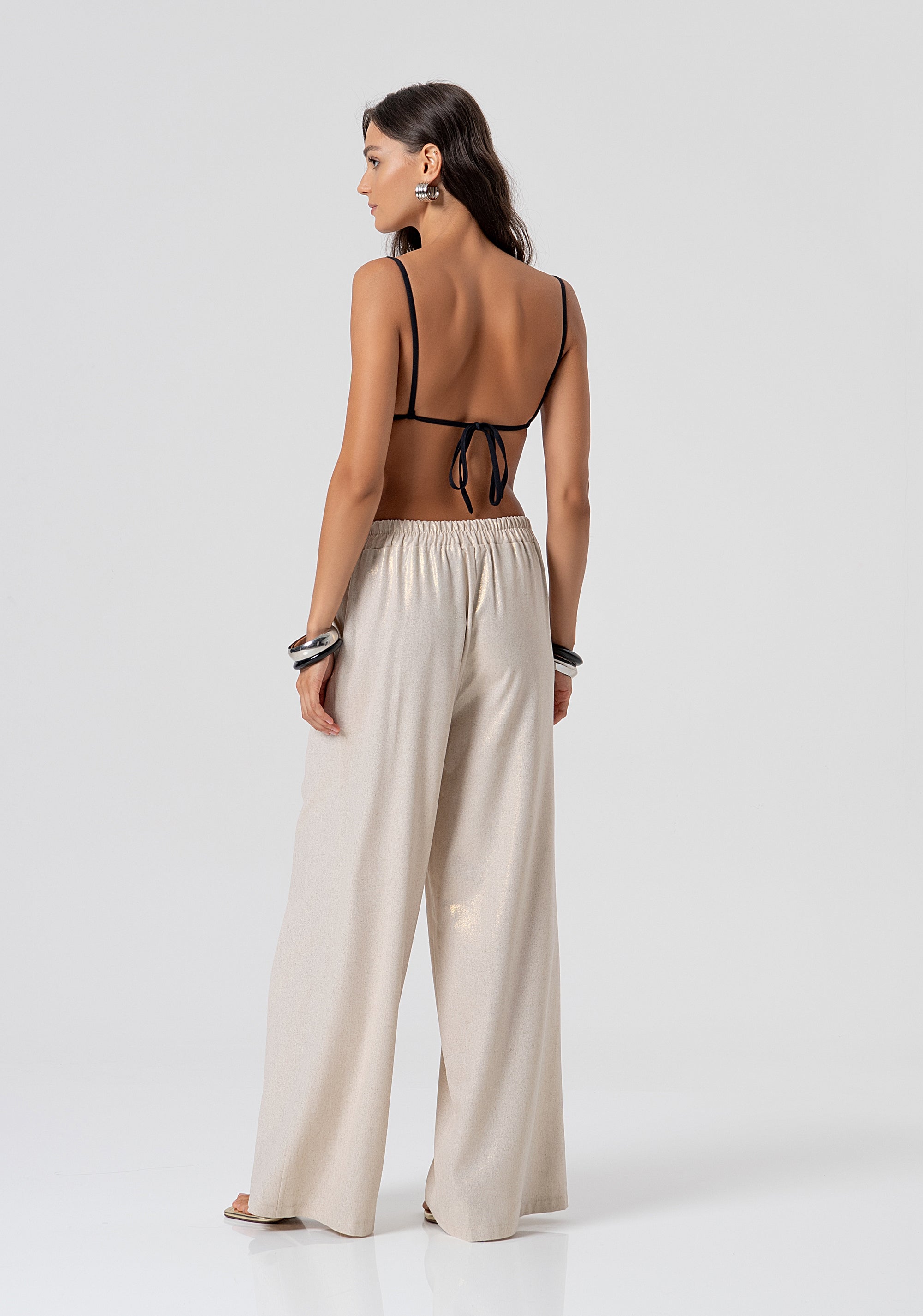 Palazzo pant flare with coating Fracomina FV26SV3010W49801-150-3