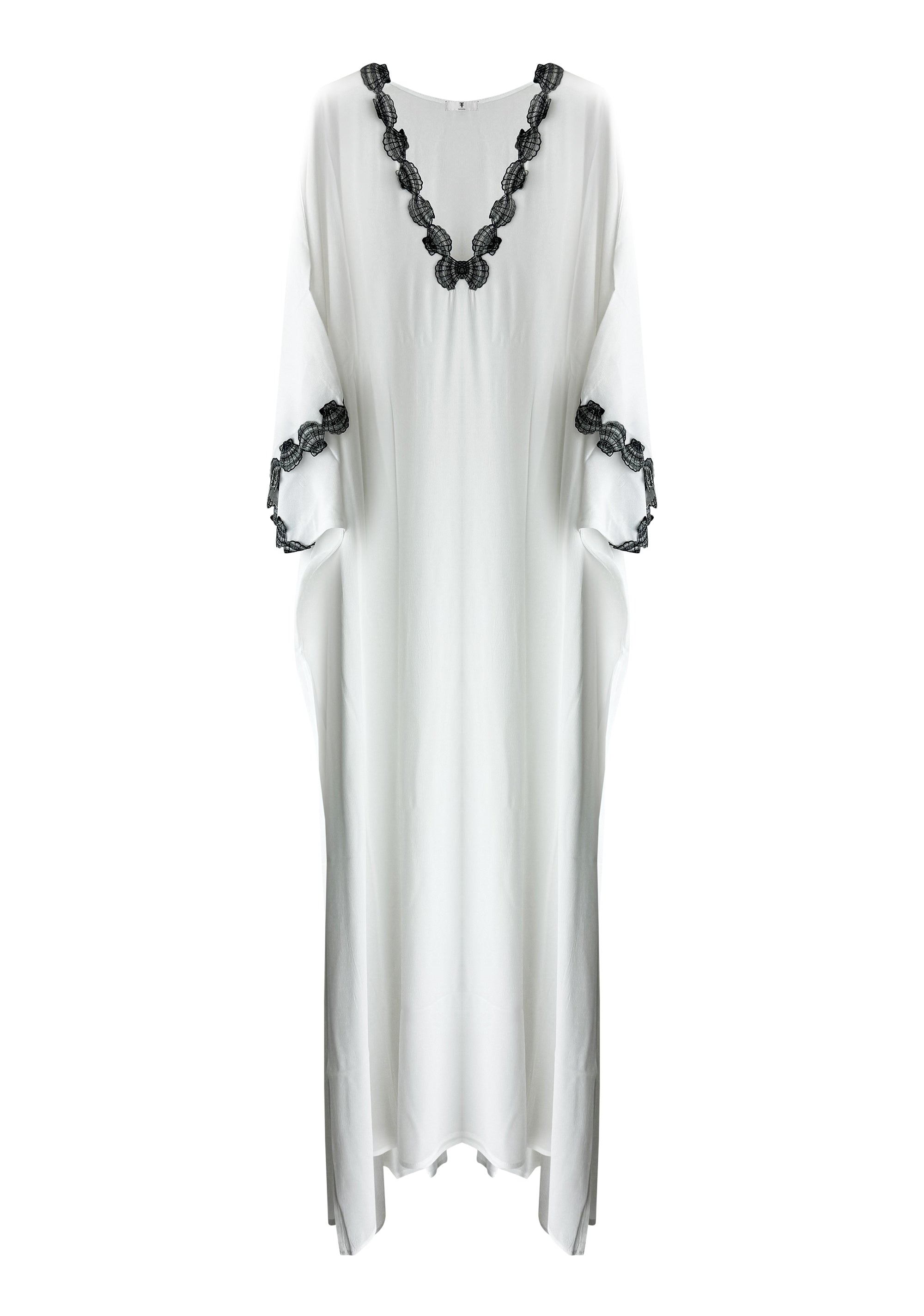 Long kaftan dress with lace edges Fracomina FX24SD3001W42801-278