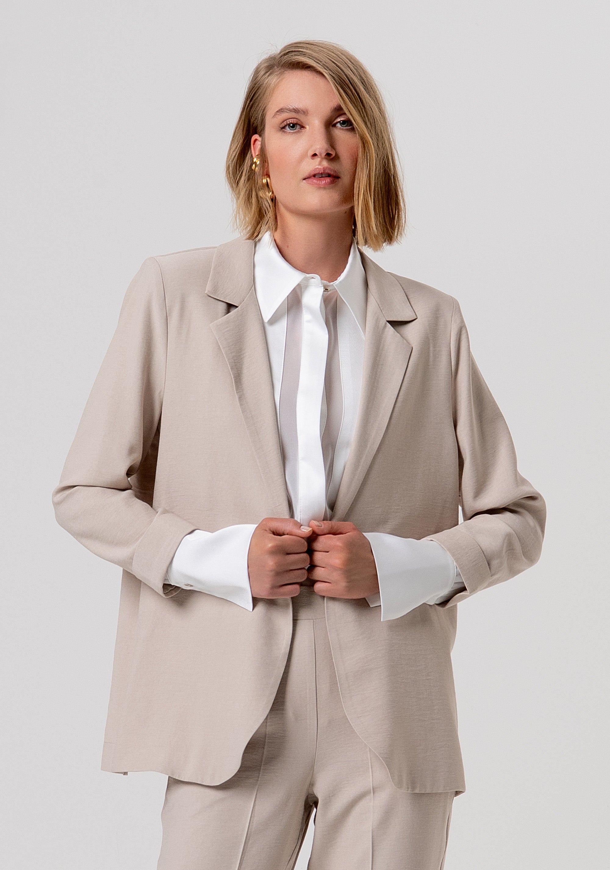 Blazer jacket regular fit, opened, made in viscose satin Fracomina FY26SJ3012W83601-251-1