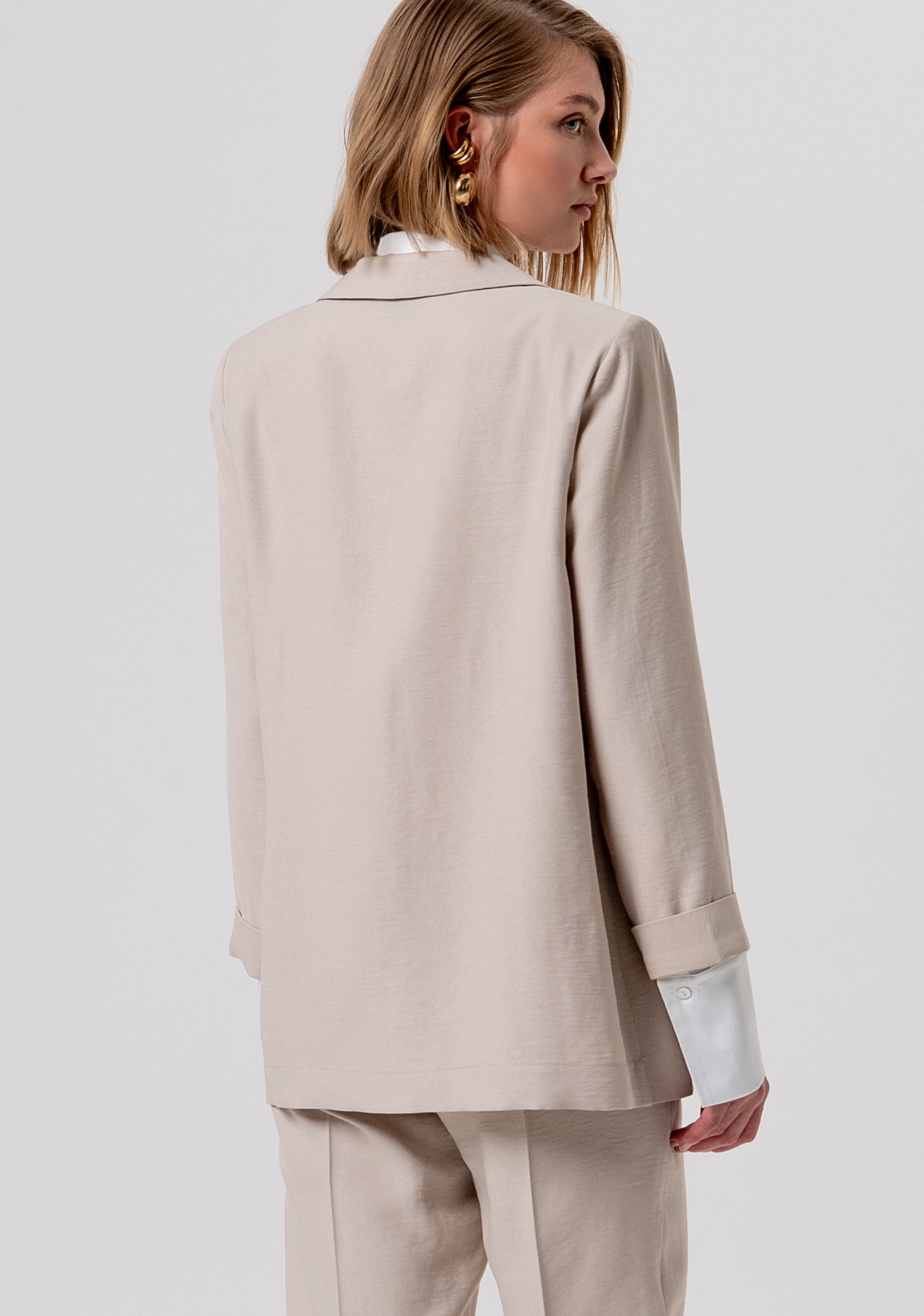 Blazer jacket regular fit, opened, made in viscose satin Fracomina FY26SJ3012W83601-251-3