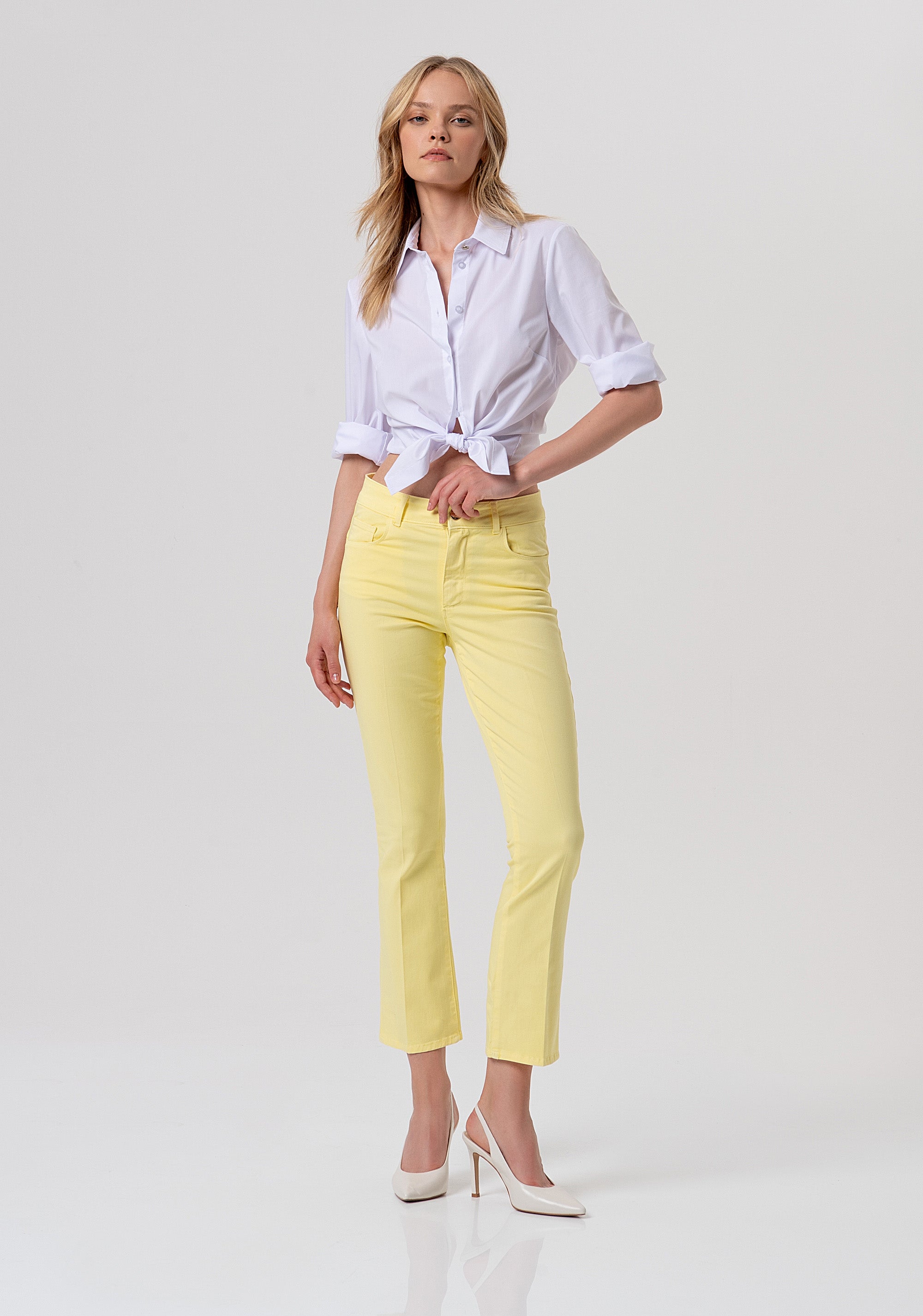 Pant cropped with push-up effect made in gabardine Fracomina FY26SV8030W61501-184-1