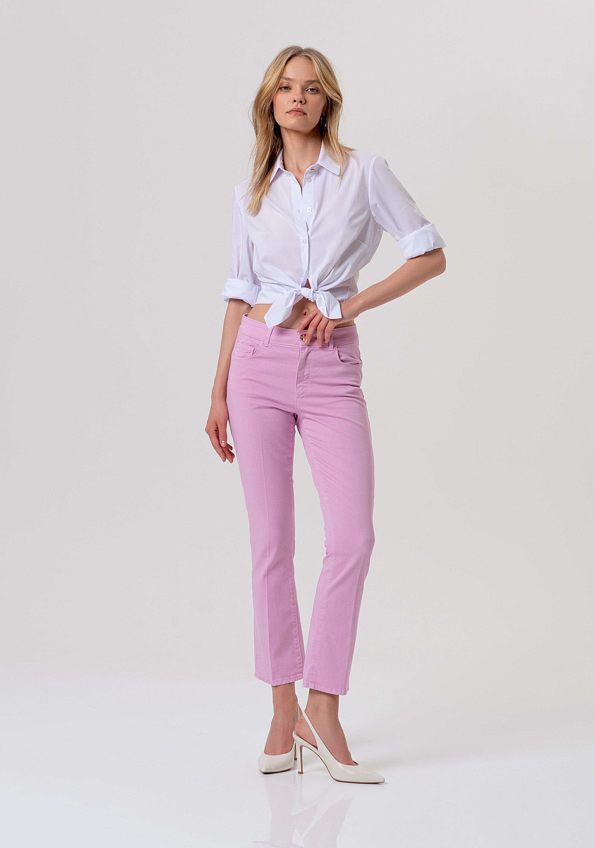 Pant cropped with push-up effect made in gabardine Fracomina FY26SV8030W61501-226-1