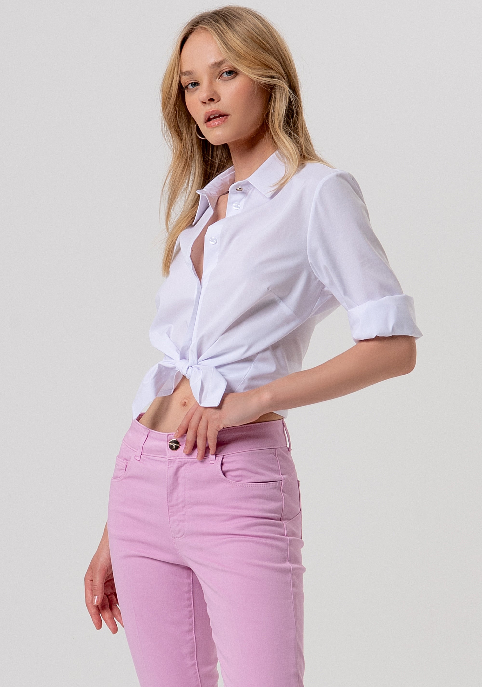 Pant cropped with push-up effect made in gabardine Fracomina FY26SV8030W61501-226-2