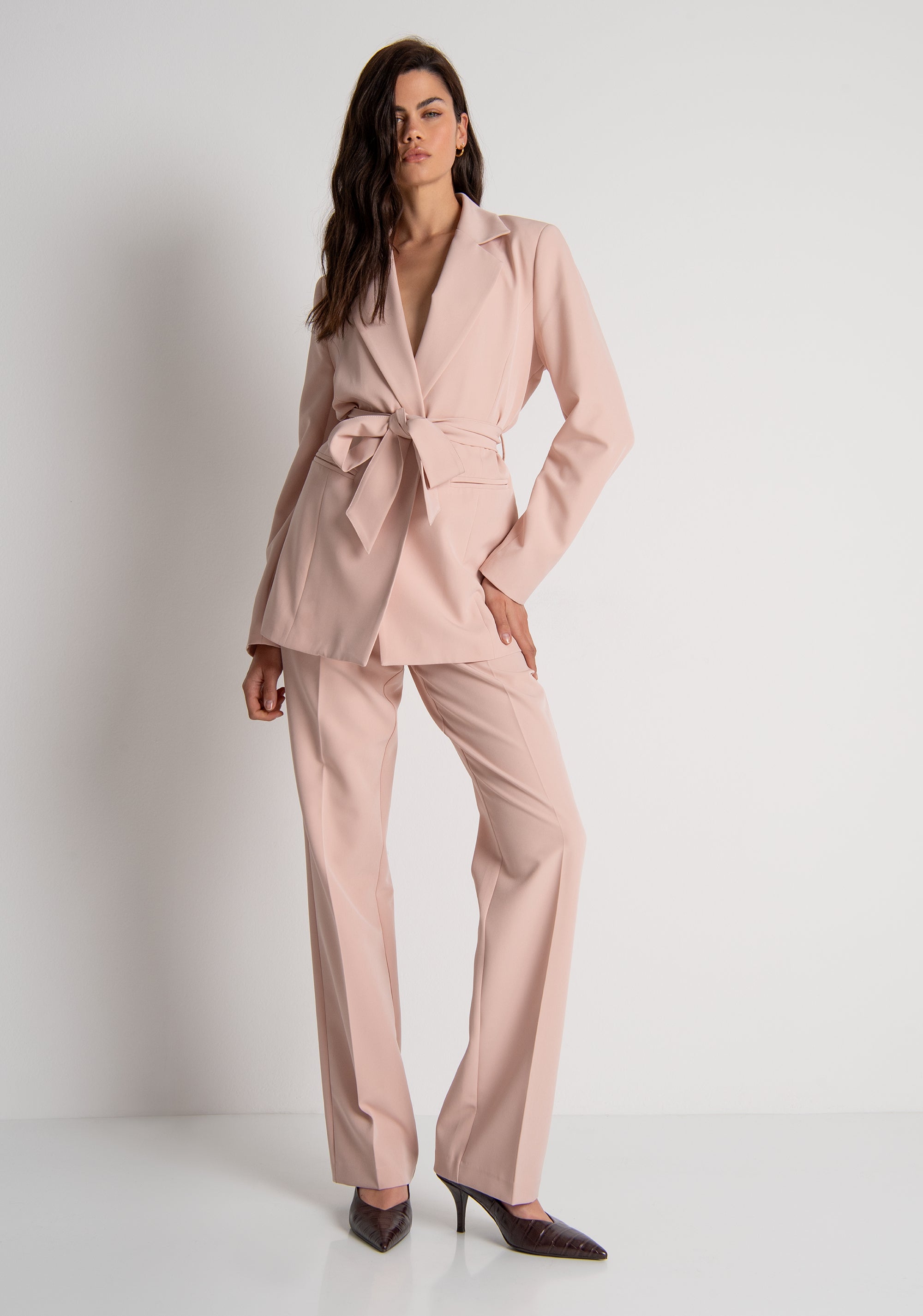 Blazer jacket regular fit double breasted with sash at the waist Fracomina FY26WJ3002W42901