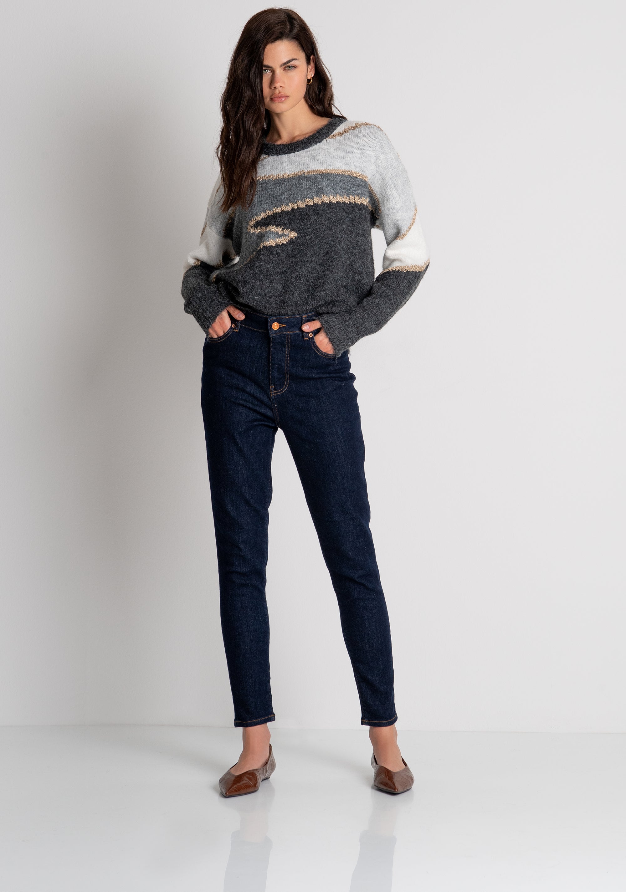 Jeans slim fit made in denim with dark wash Fracomina FY26WV1010D46093-L23-3