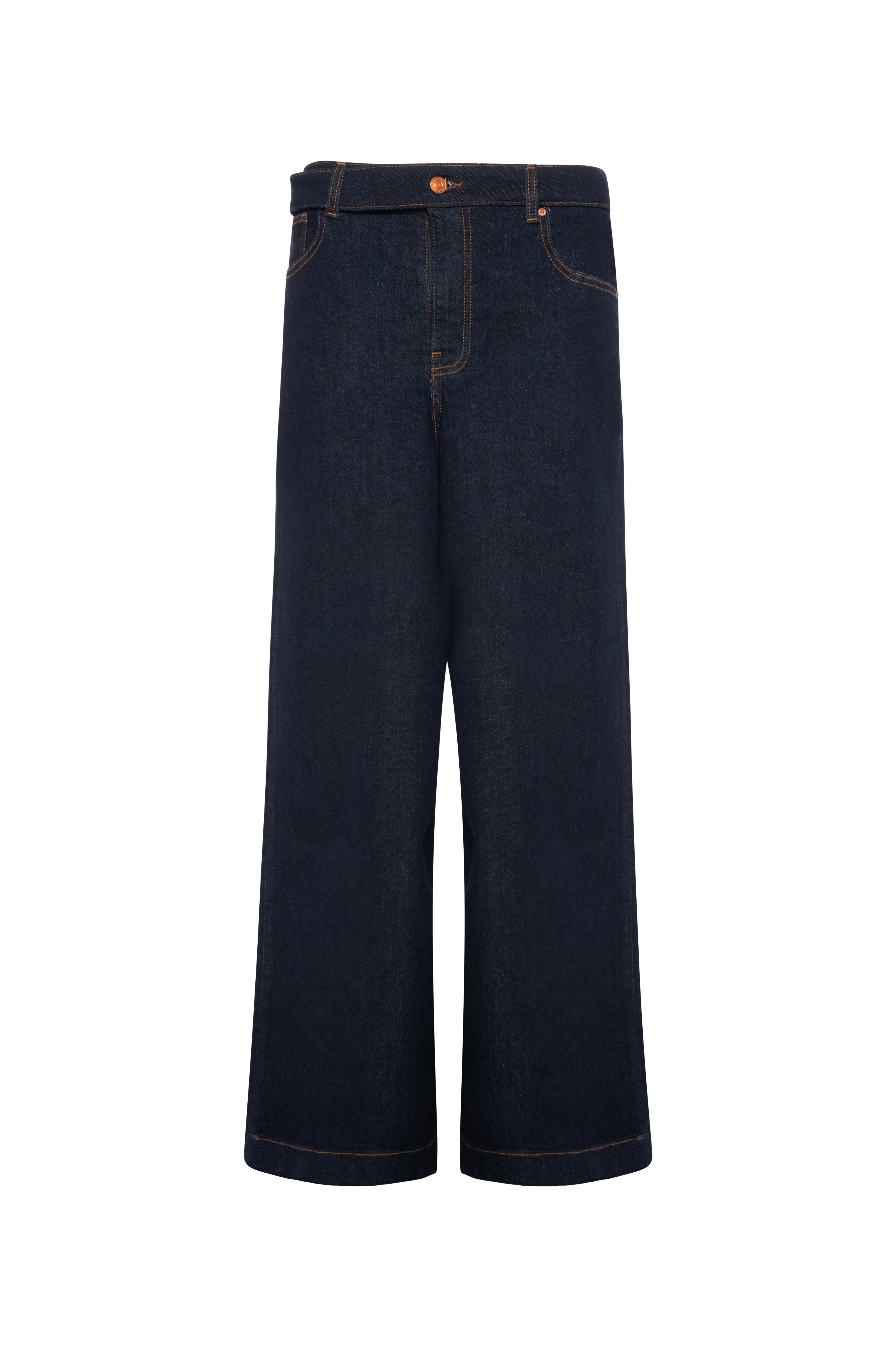 Jeans wide leg made in denim with raw wash Fracomina FY26WV3021D46093-K71-1