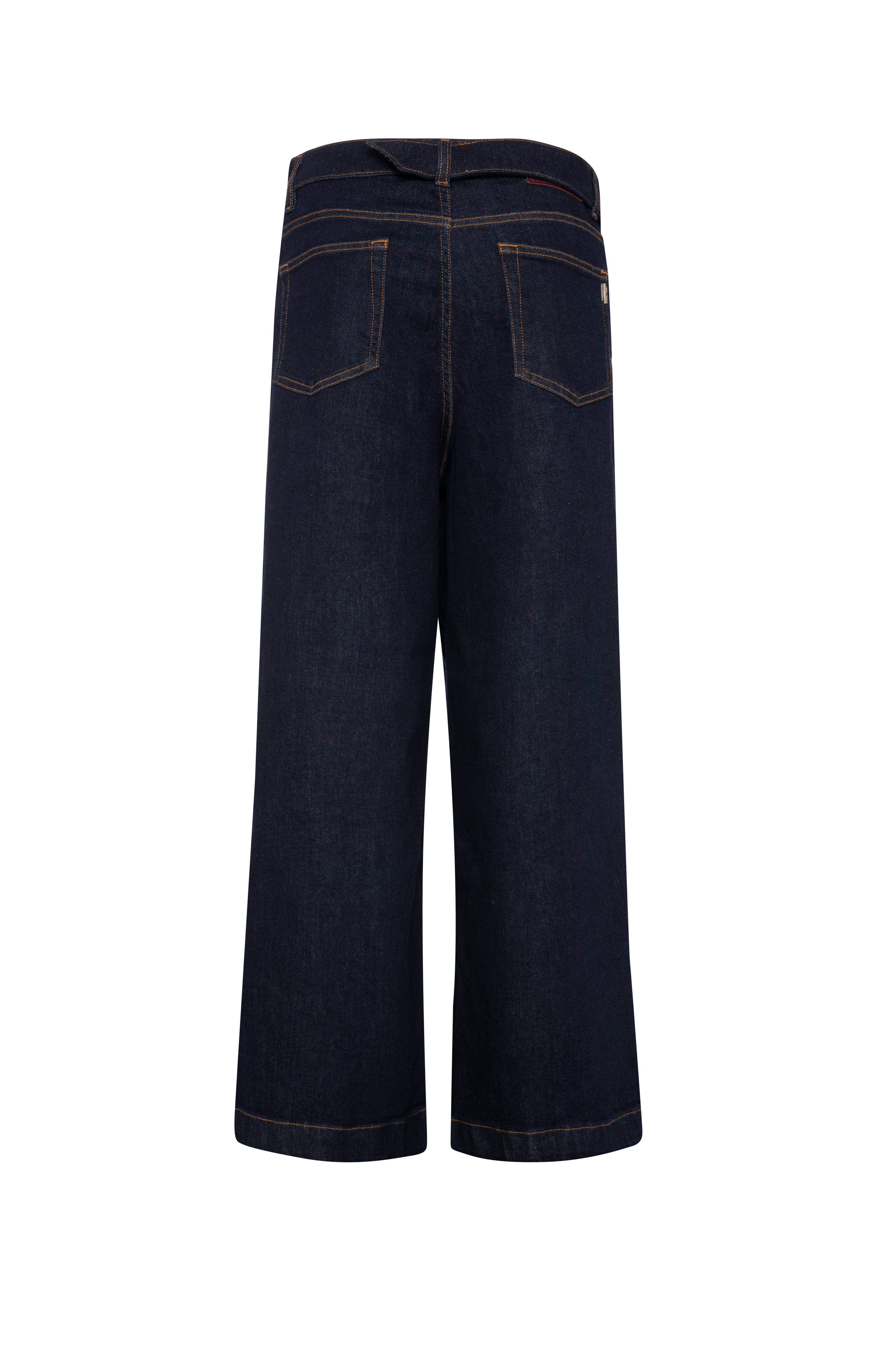 Jeans wide leg made in denim with raw wash Fracomina FY26WV3021D46093-K71-2