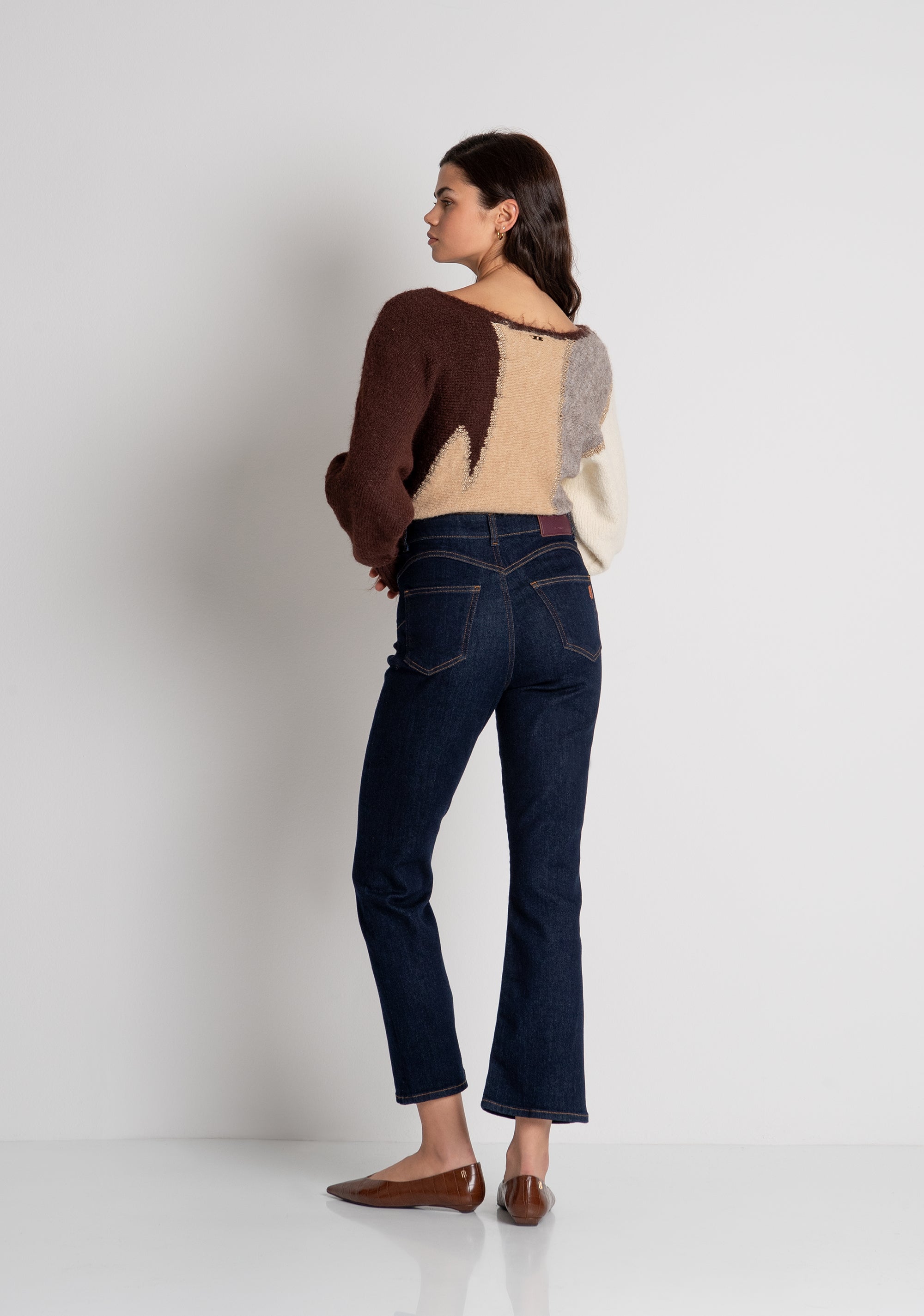 Jeans cropped made in denim with raw wash Fracomina FY26WV9006D46093-L23-3