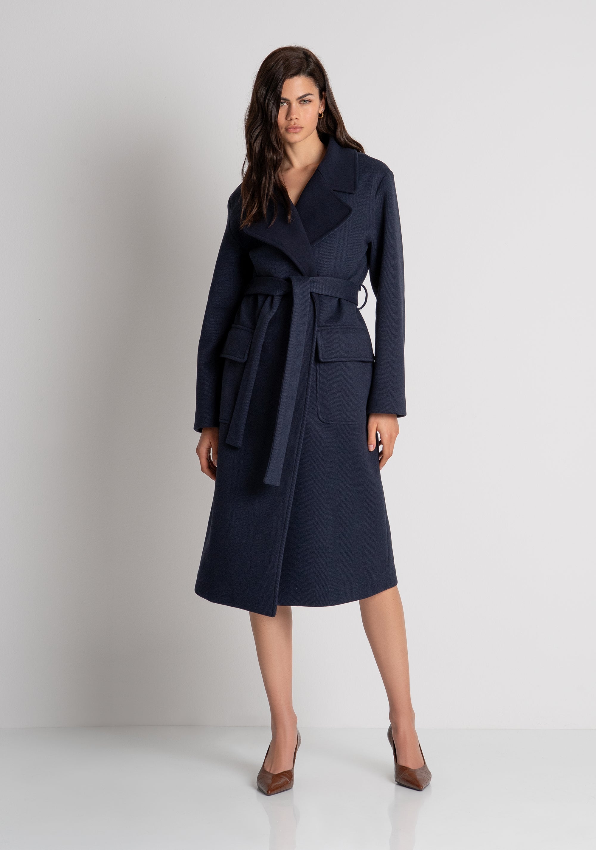 Long coat regular fit made in cloth Fracomina FZ26WC1001W86401-078-2
