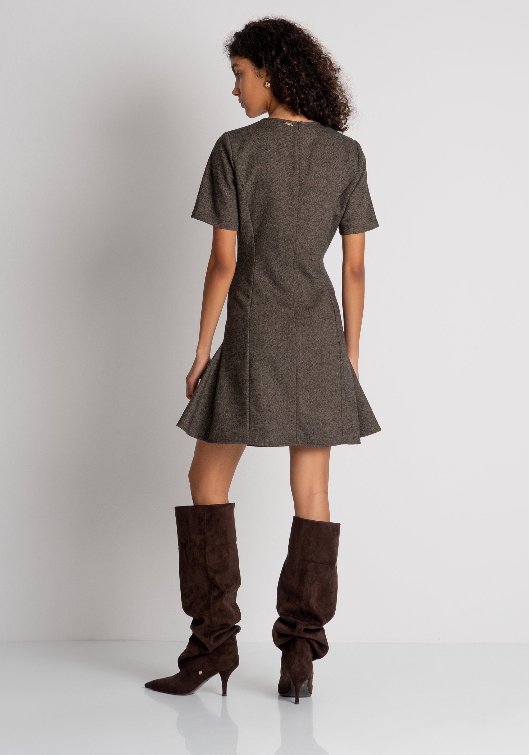 Mini dress regular fit with wool Fracomina FZ26WD1001W73601-091-3