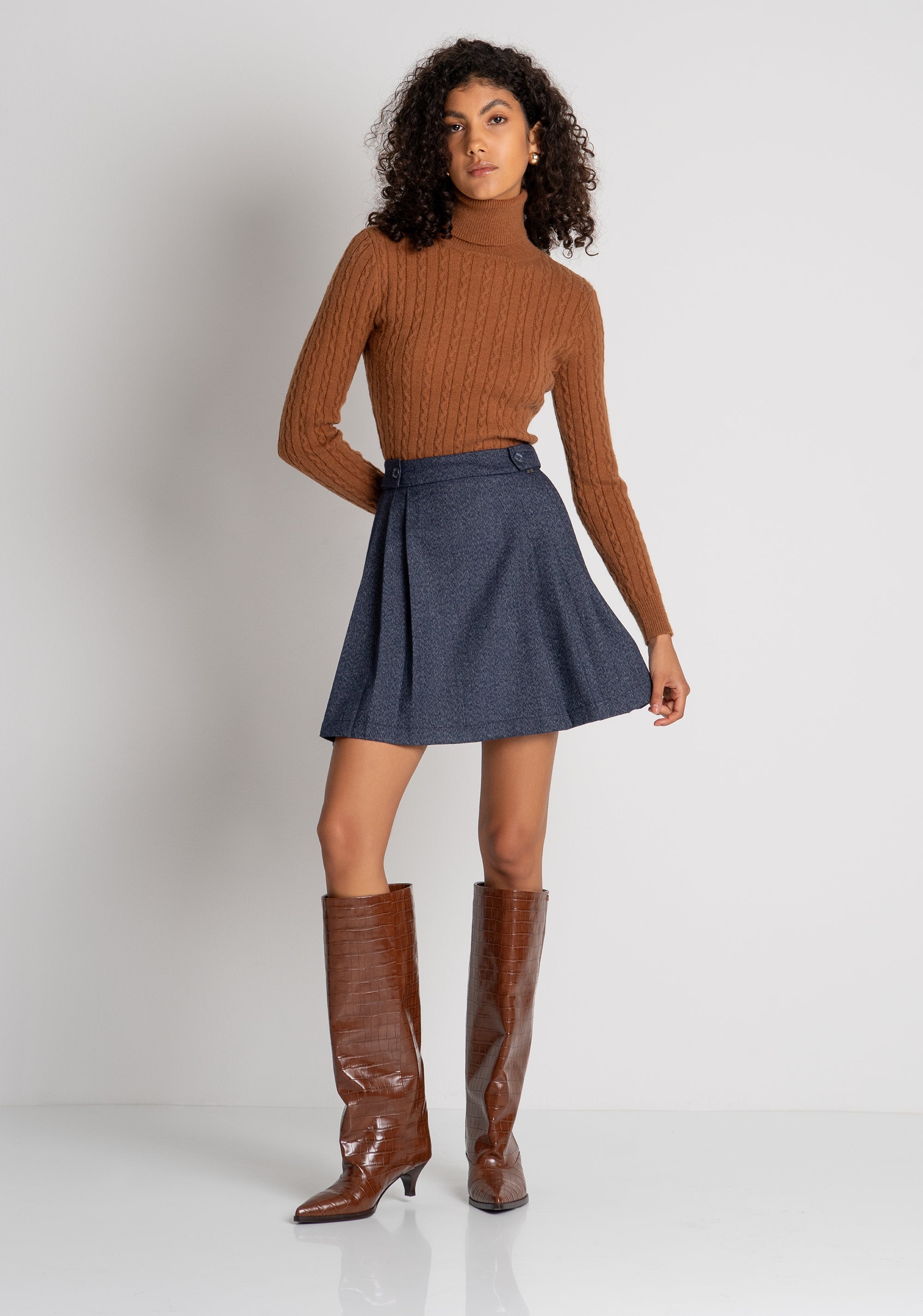 Mini pleated skirt flare Fracomina FZ26WG1001W56101-078-2