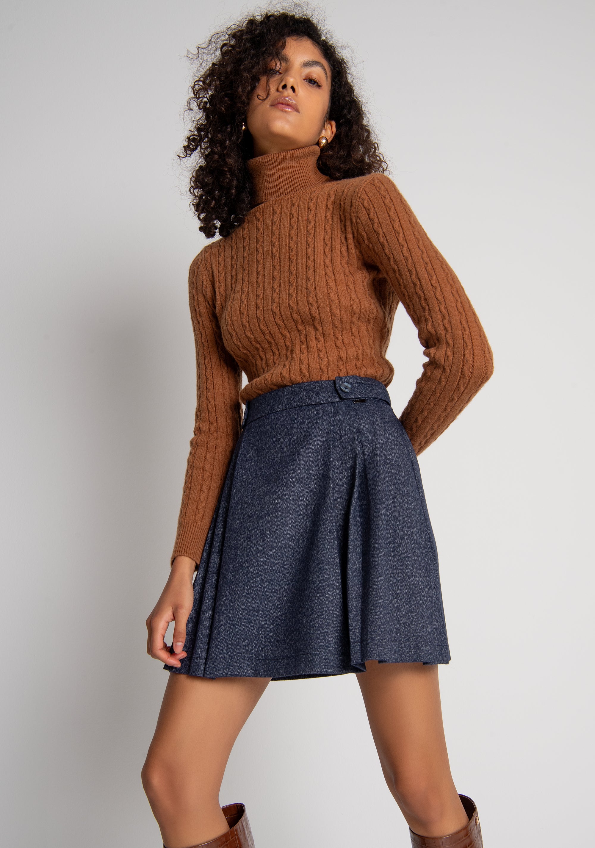 Mini pleated skirt flare Fracomina FZ26WG1001W56101-078