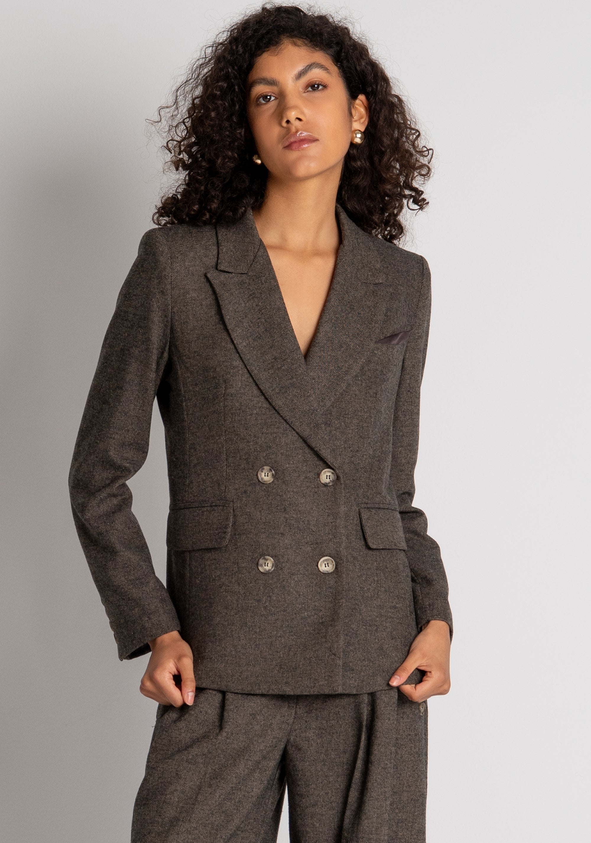 Blazer jacket regular fit double breasted with wool Fracomina FZ26WJ3001W73601-091-2