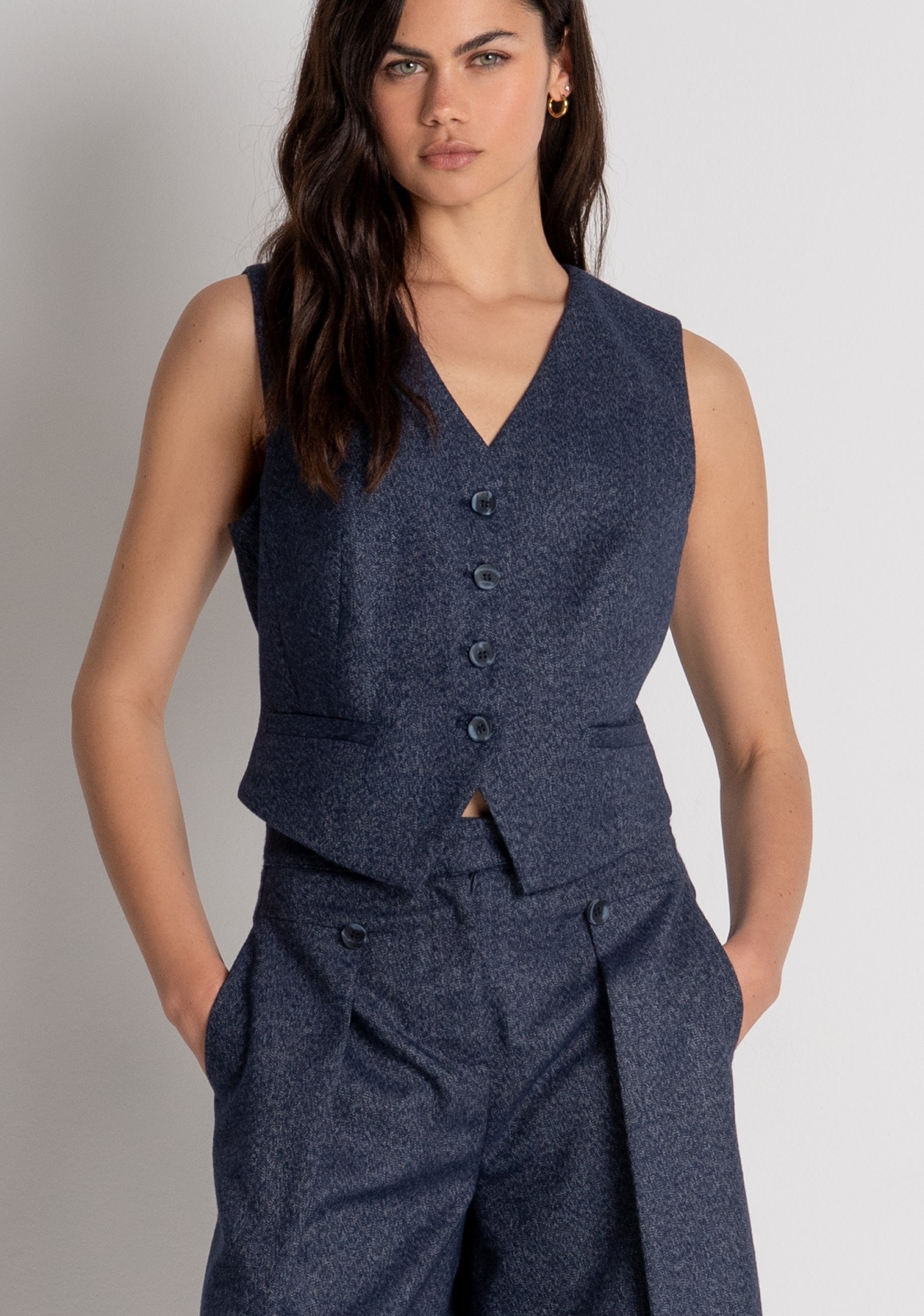 Gilet slim fit single breasted Fracomina FZ26WJ5001W56101-078-2