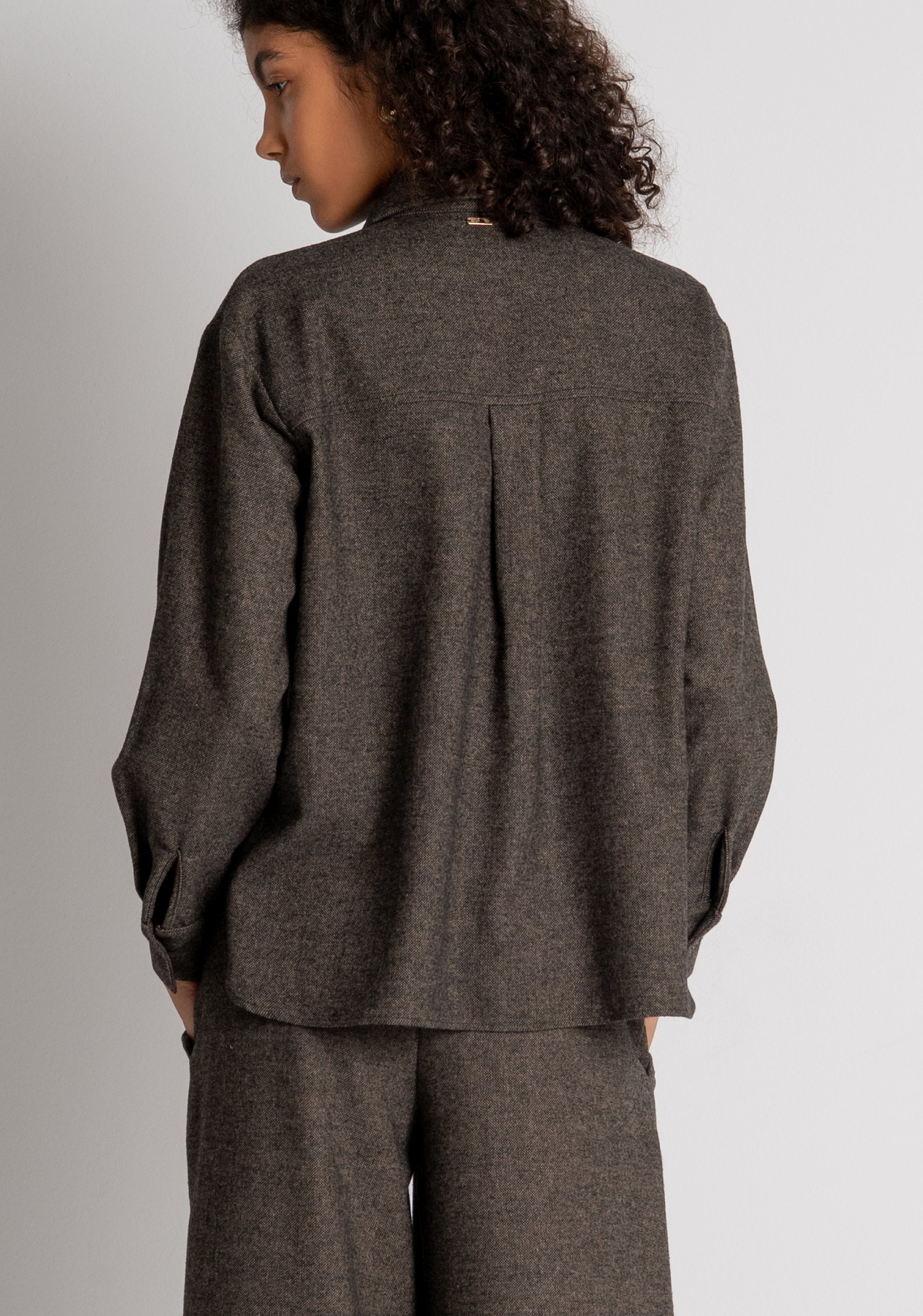 Shirt over fit made in tweed with wool Fracomina FZ26WT6004W73601-091-4