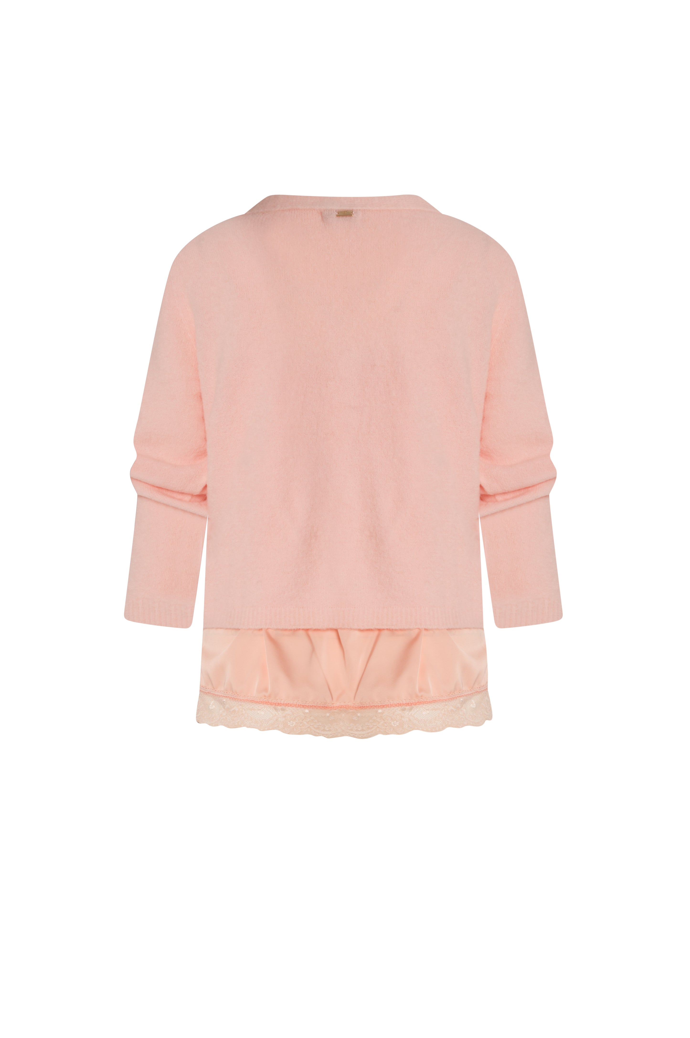 Cardigan regular fit with top lingerie style made in satin and lace Fracomina FZ26WTW002K57301-K61-2