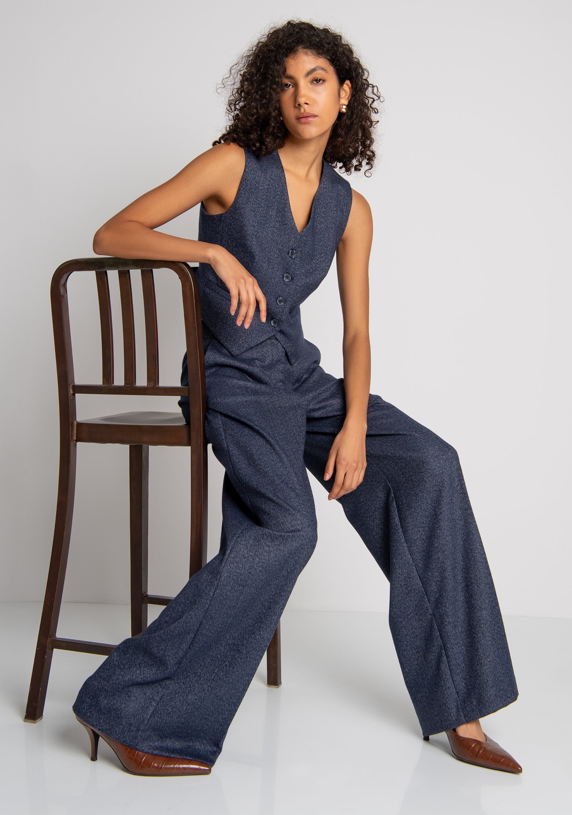 Palazzo pant wide fit made in tweed Fracomina FZ26WV3001W56101-078