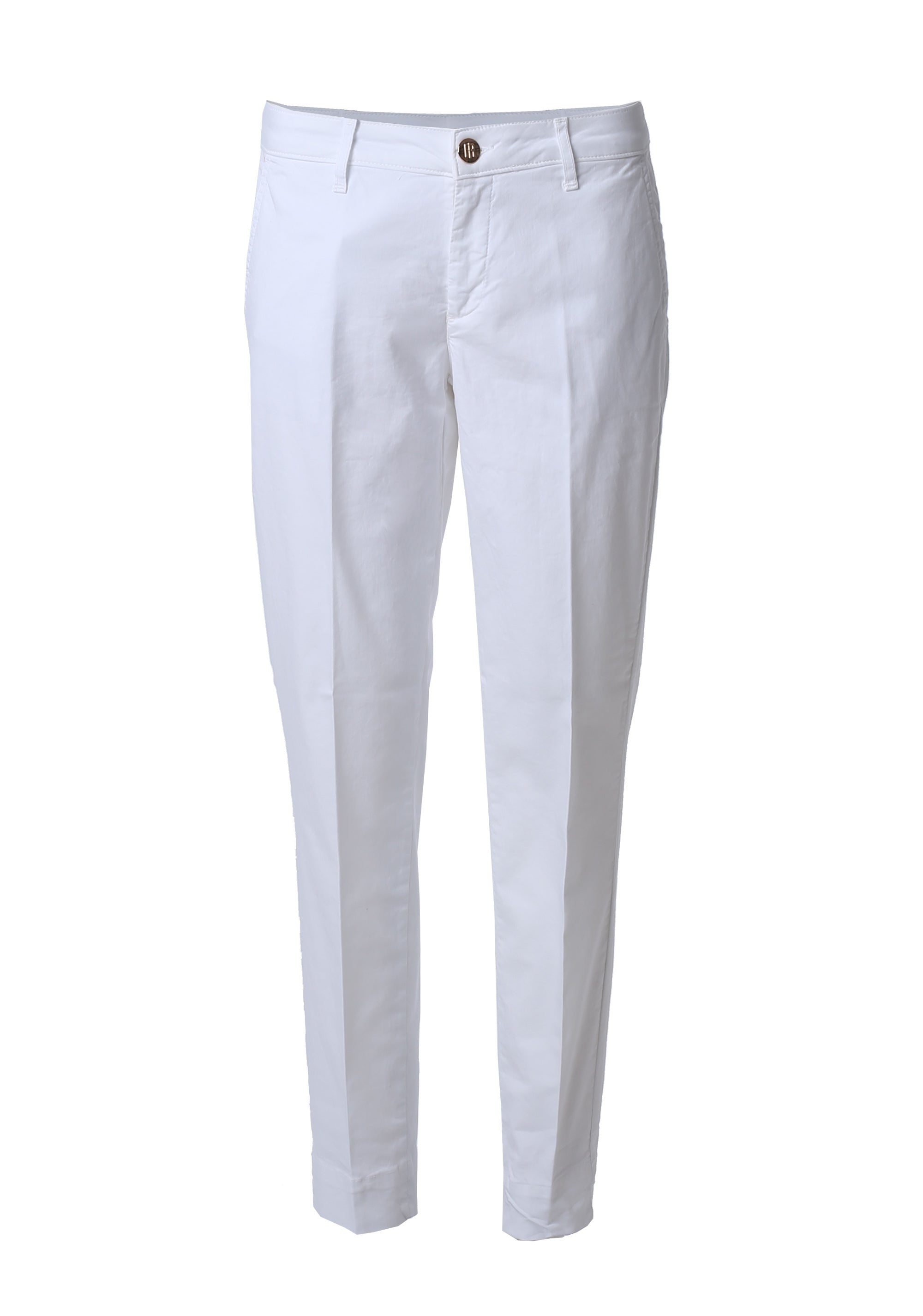 High-Waisted Straight-Leg Trousers with Gold Details Fracomina Fi26SV4002W40101