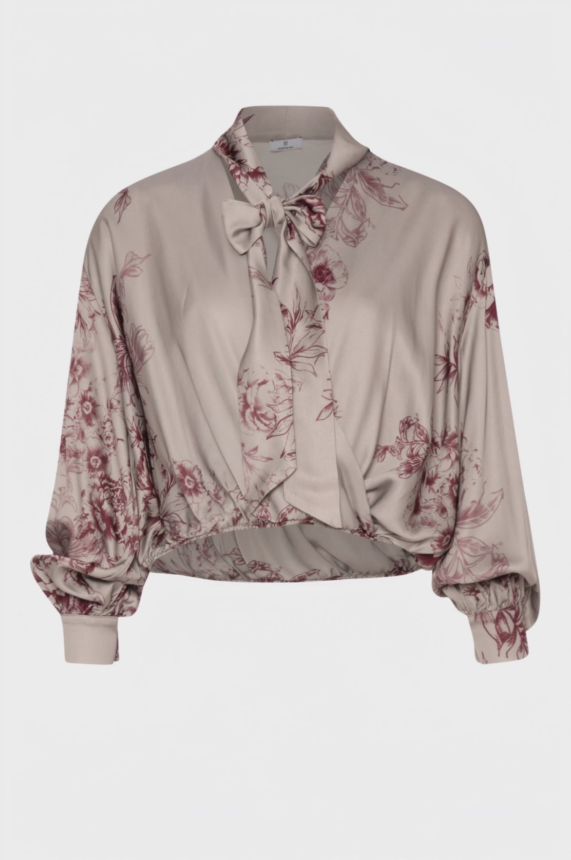 Blouse cropped with flowery pattern