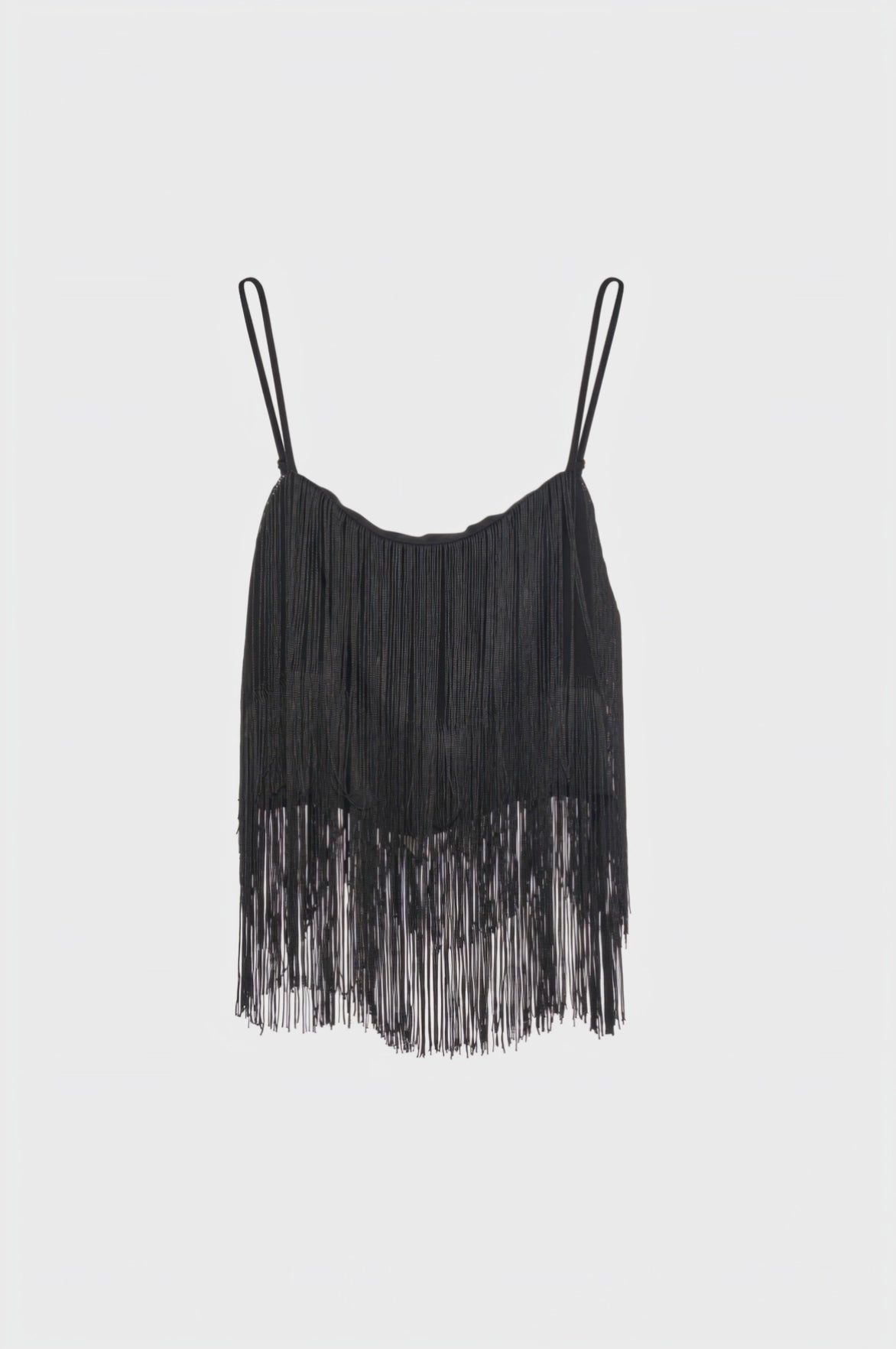 Tank top cropped and with fringes
