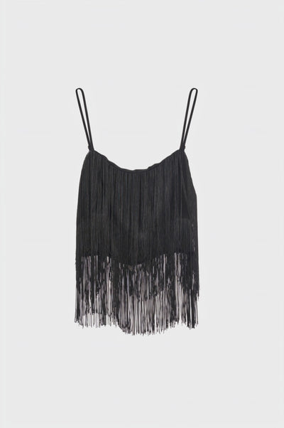 Tank top cropped and with fringes