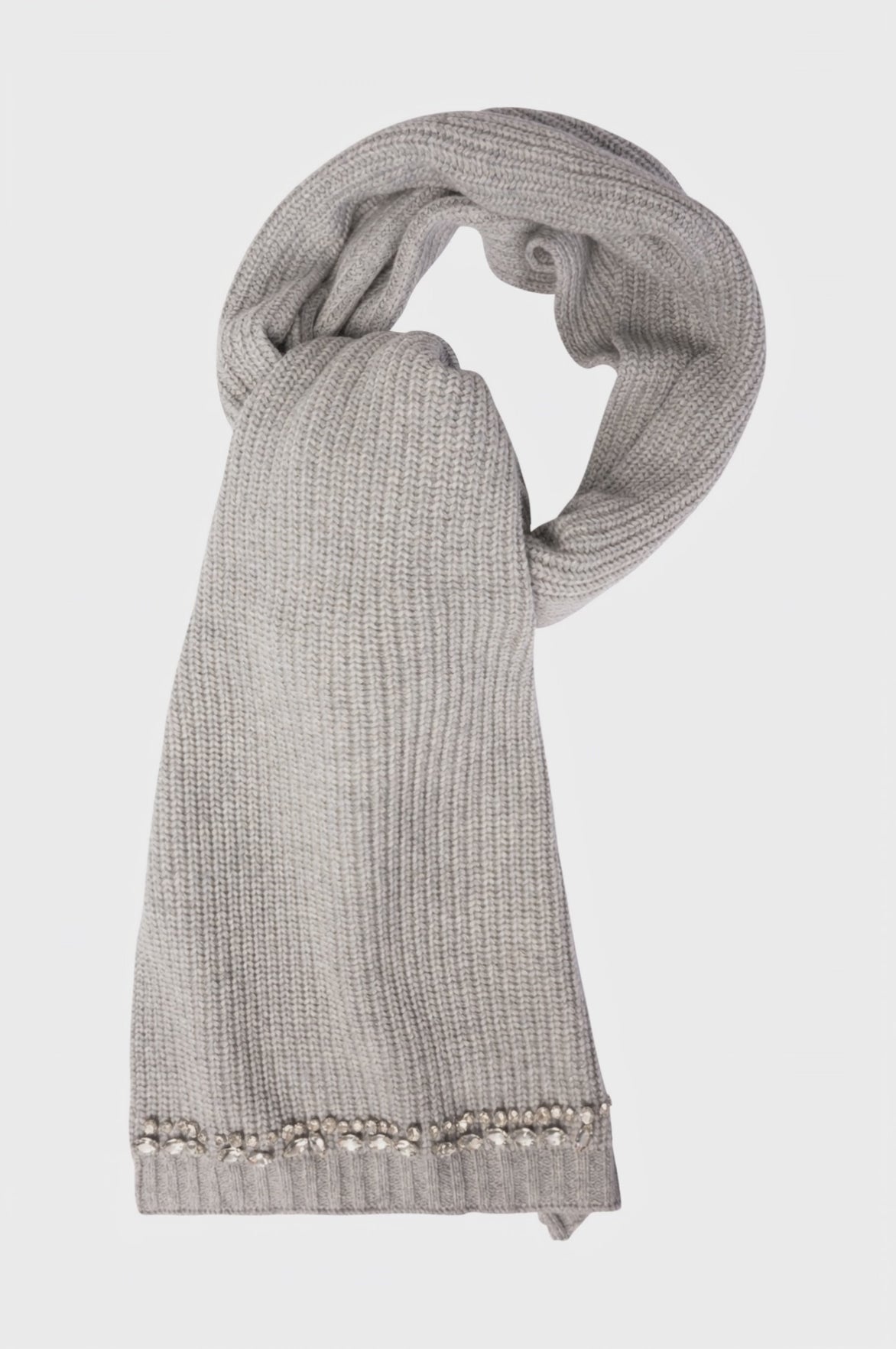 Scarf made in wool with shiny stones