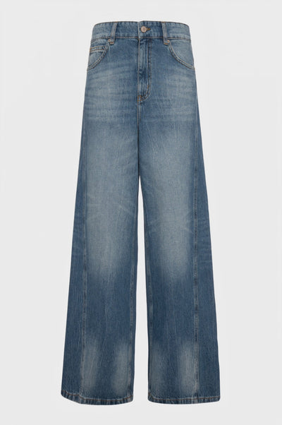 Jeans flare made in denim with middle strong wash