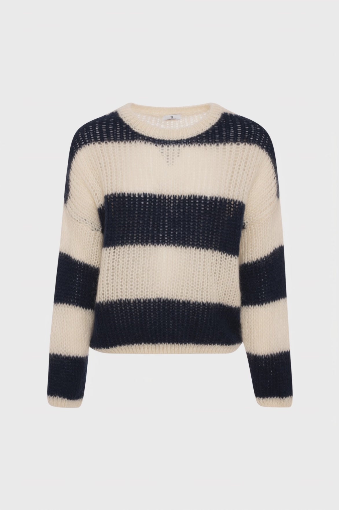 Knitwear regular fit with stripes made in wool and mohair