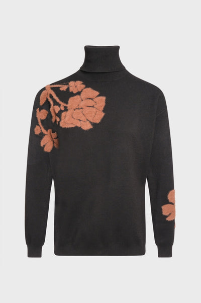 Knitwear regular fit with flowery jacquard effect