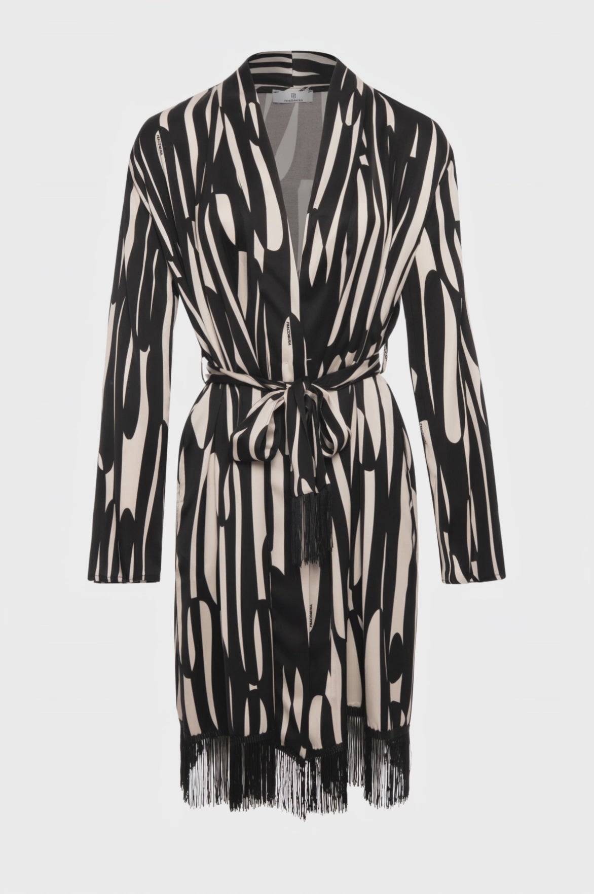 Long kimono regular fit with conceptual pattern