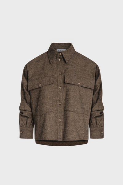 Shirt over fit made in tweed with wool