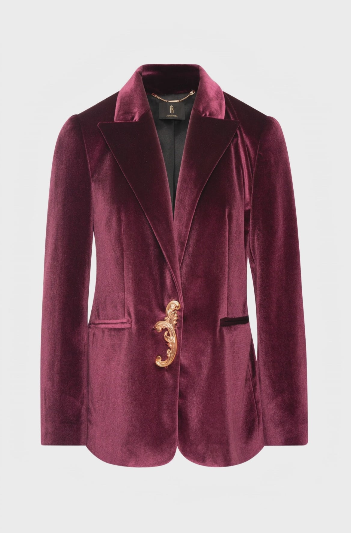 Blazer jacket regular fit single breasted made in velvet