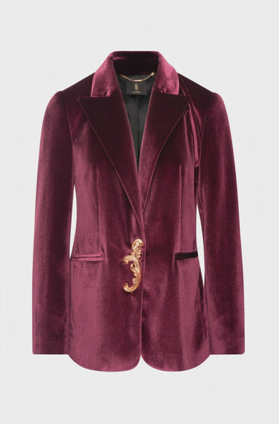 Blazer jacket regular fit single breasted made in velvet