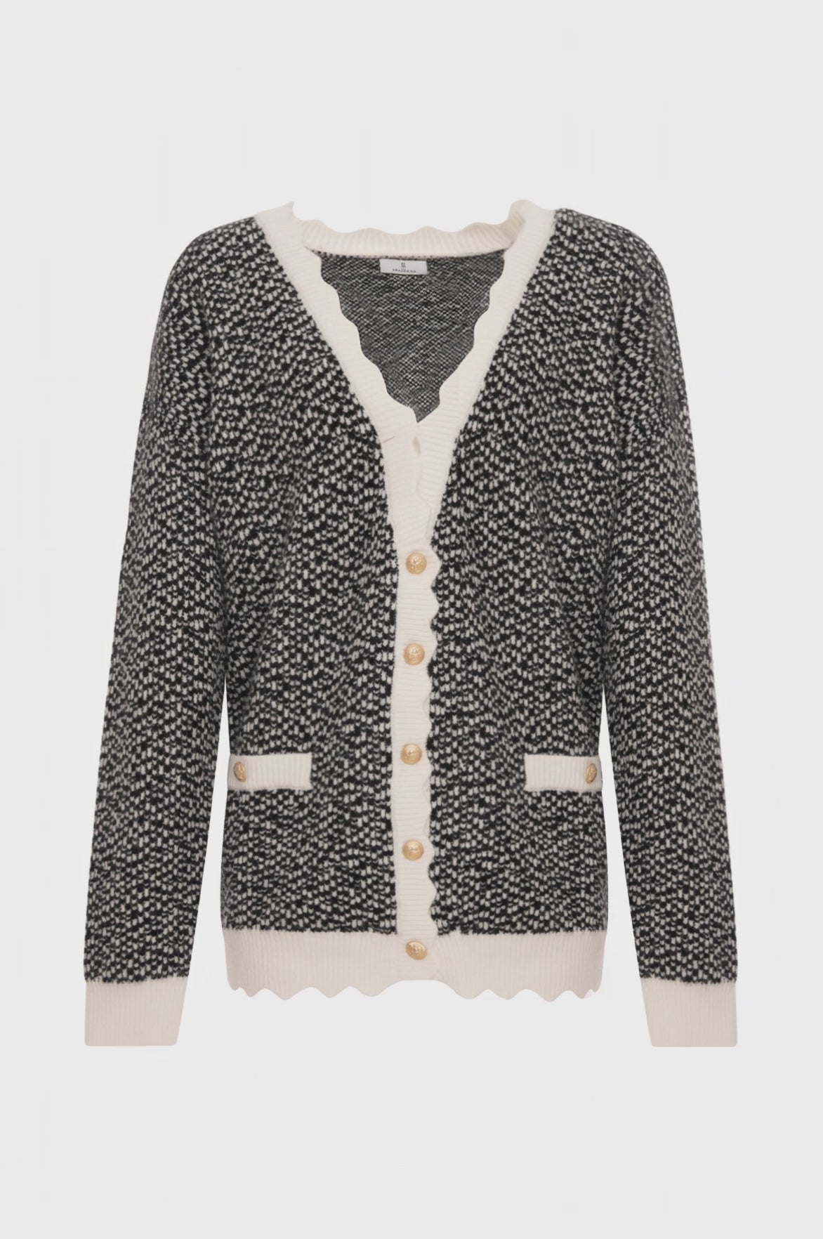 Knitted cardigan over fit with V-neck drop