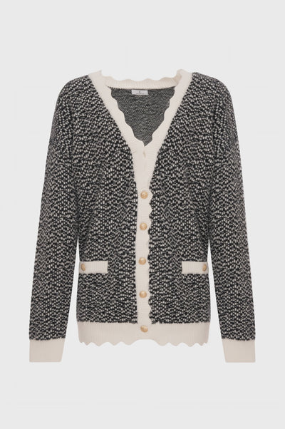 Knitted cardigan over fit with V-neck drop