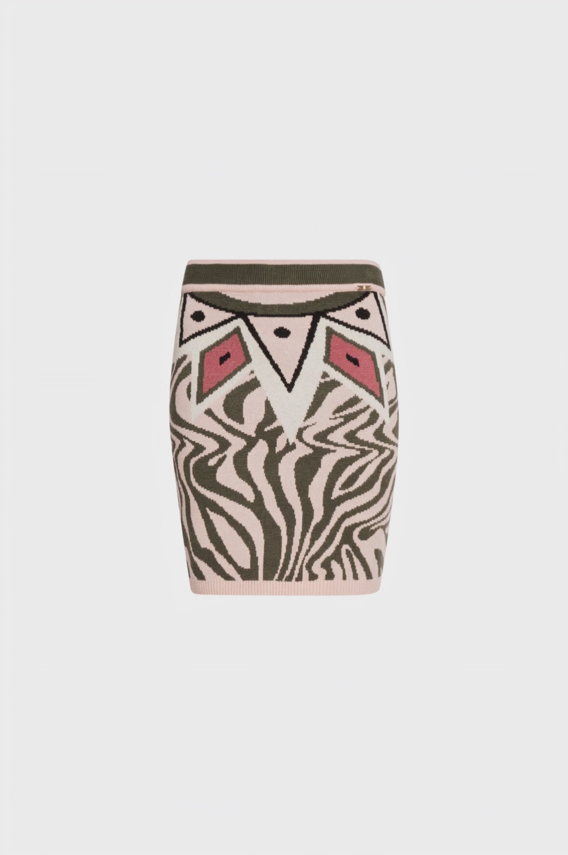 Knitted mini skirt slim fit with animalier jacquard effect