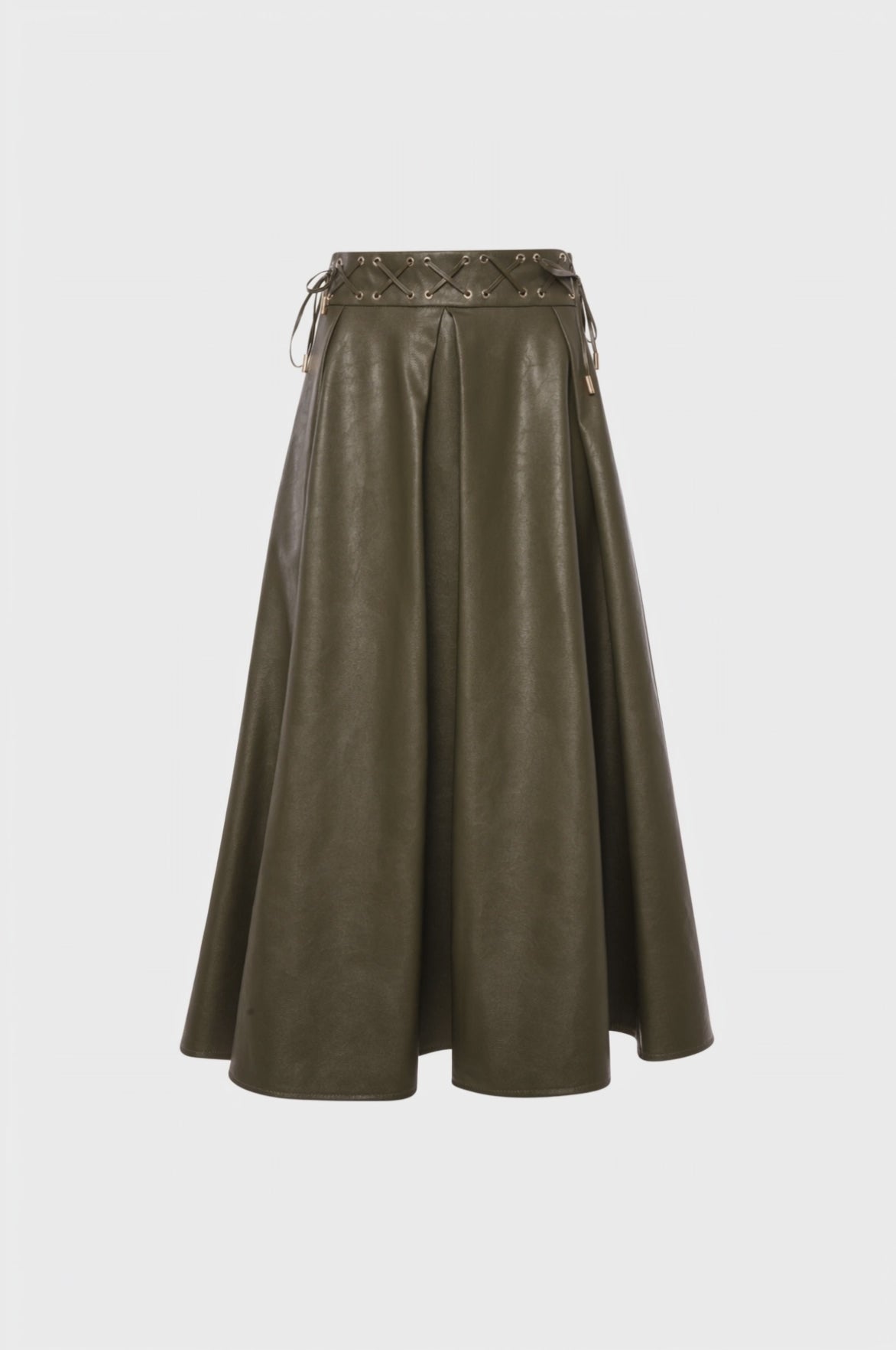 Long skirt wide fit made in fake leather