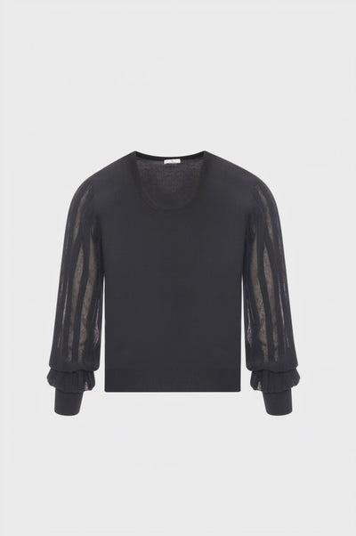 Knitwear regular fit with long sleeves with plissè effect