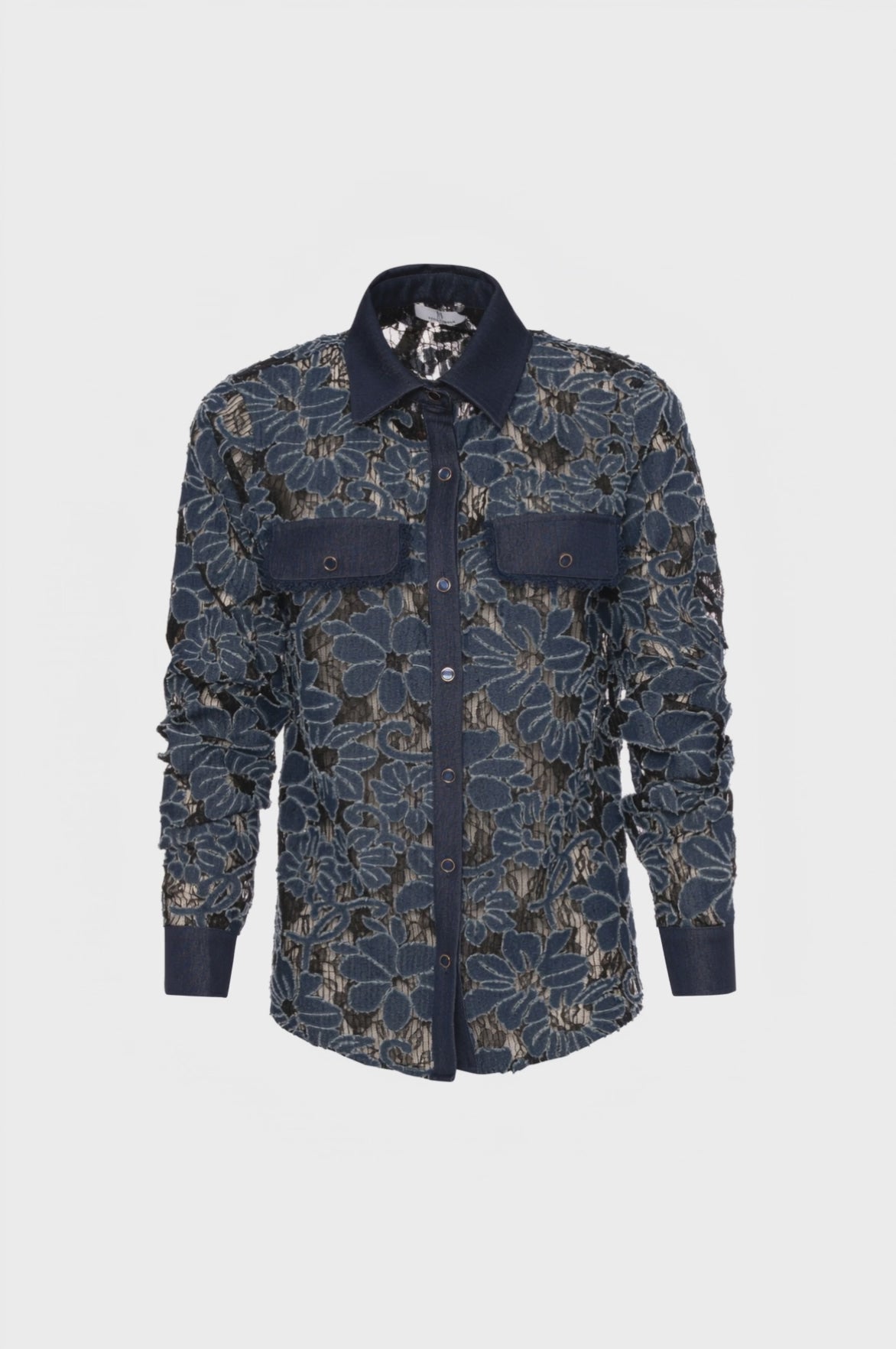 Shirt regular fit made in denim with flowers