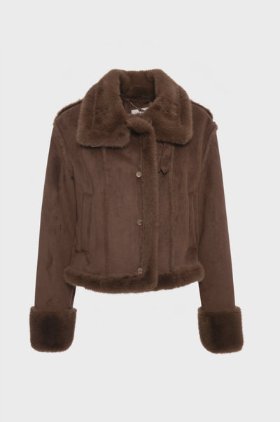 Jacket regular fit made in fake shearling