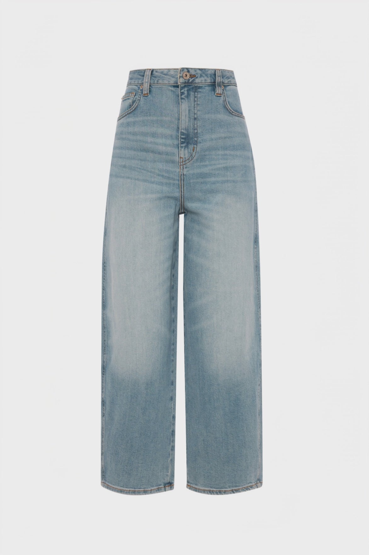 Jeans carrot balloon made in denim with middle light wash