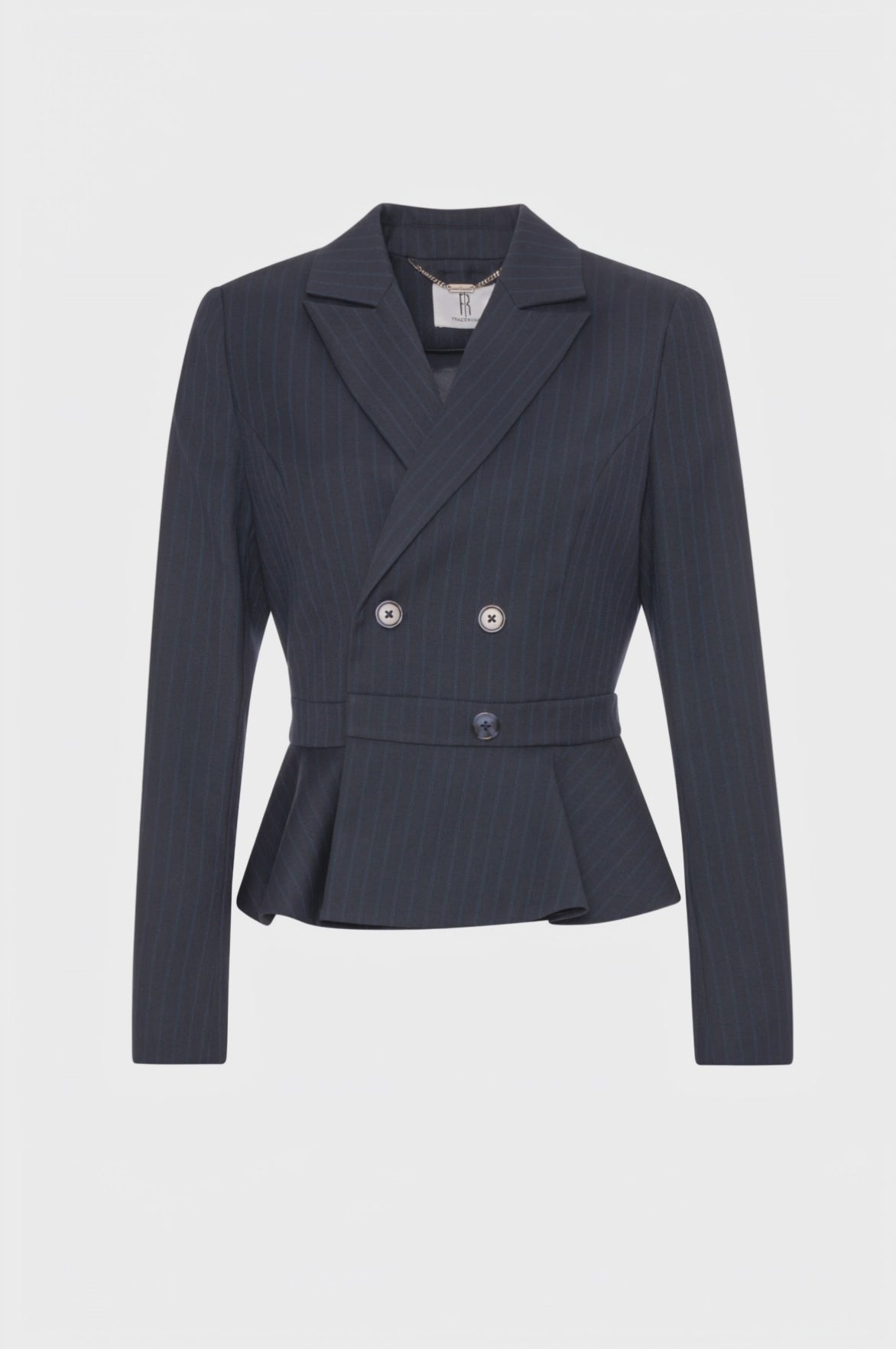 Jacket slim fit double breasted made in pinstriped fabric