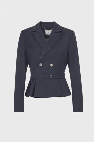 Jacket slim fit double breasted made in pinstriped fabric