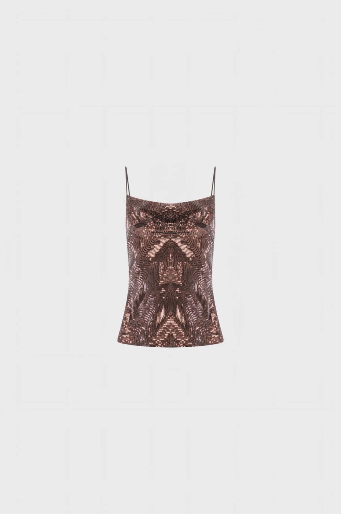 Tank top made in fabric with sequins